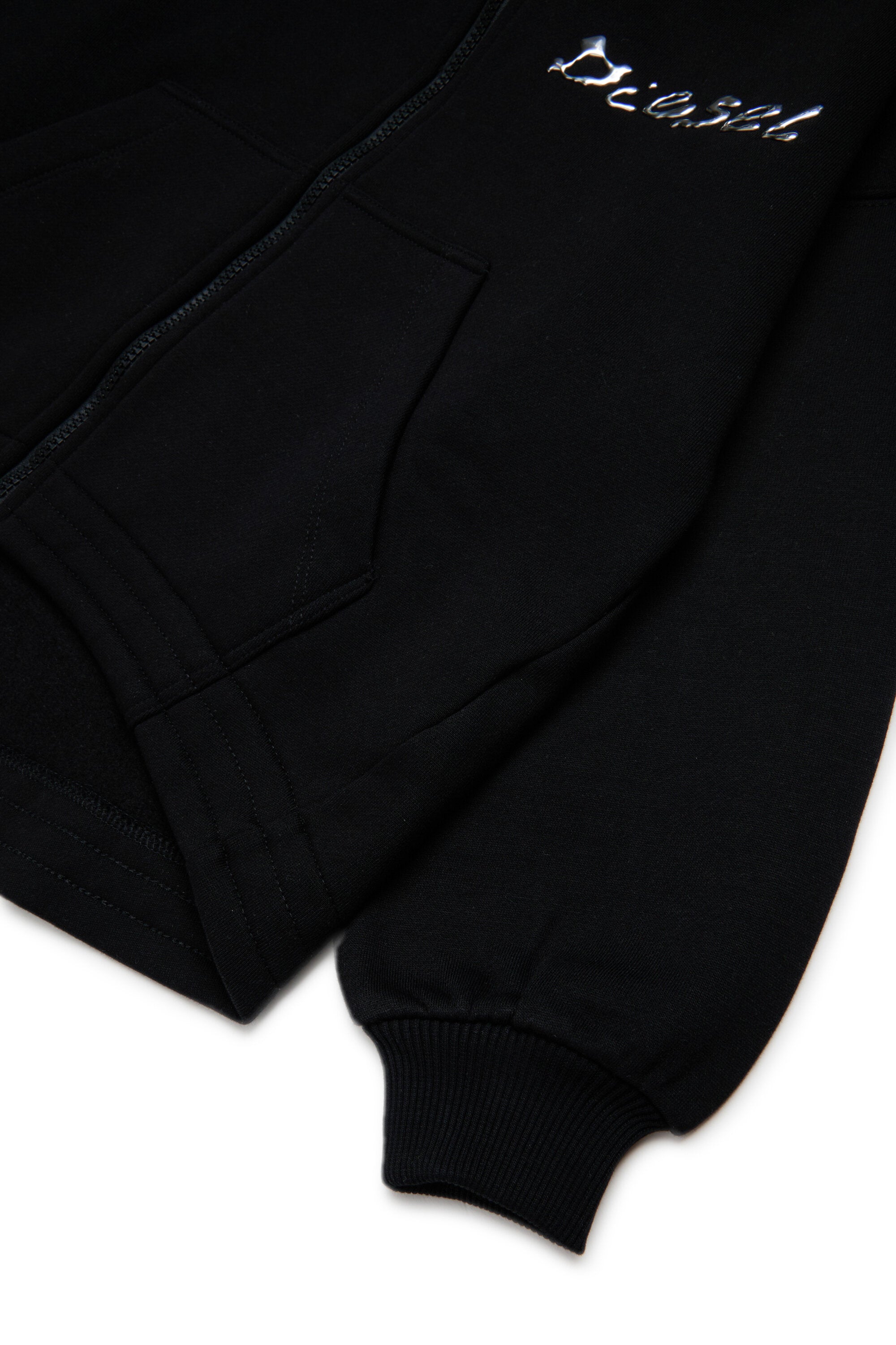 Sweatshirt with zip and Diesel print water effect