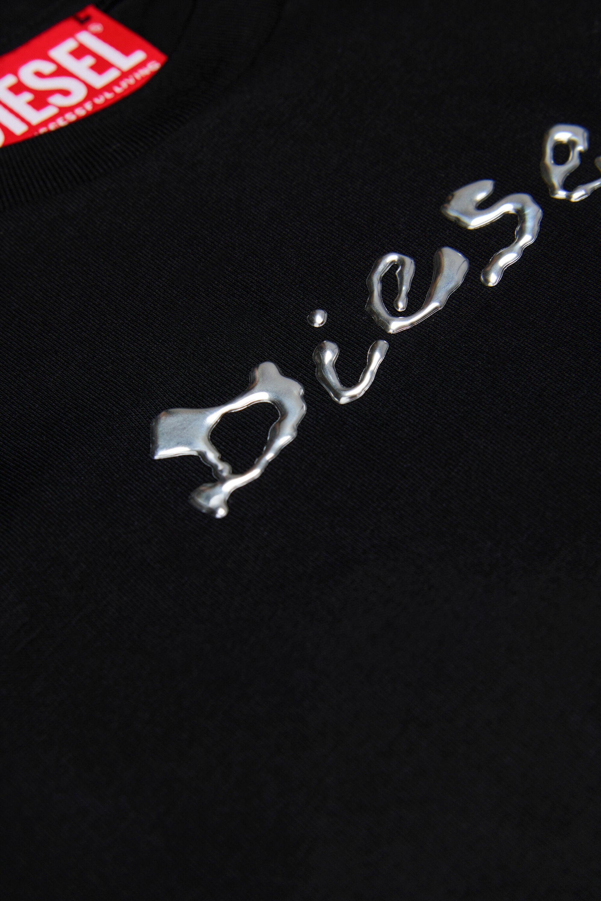 DieselプリントのコットンブレンドTシャツ