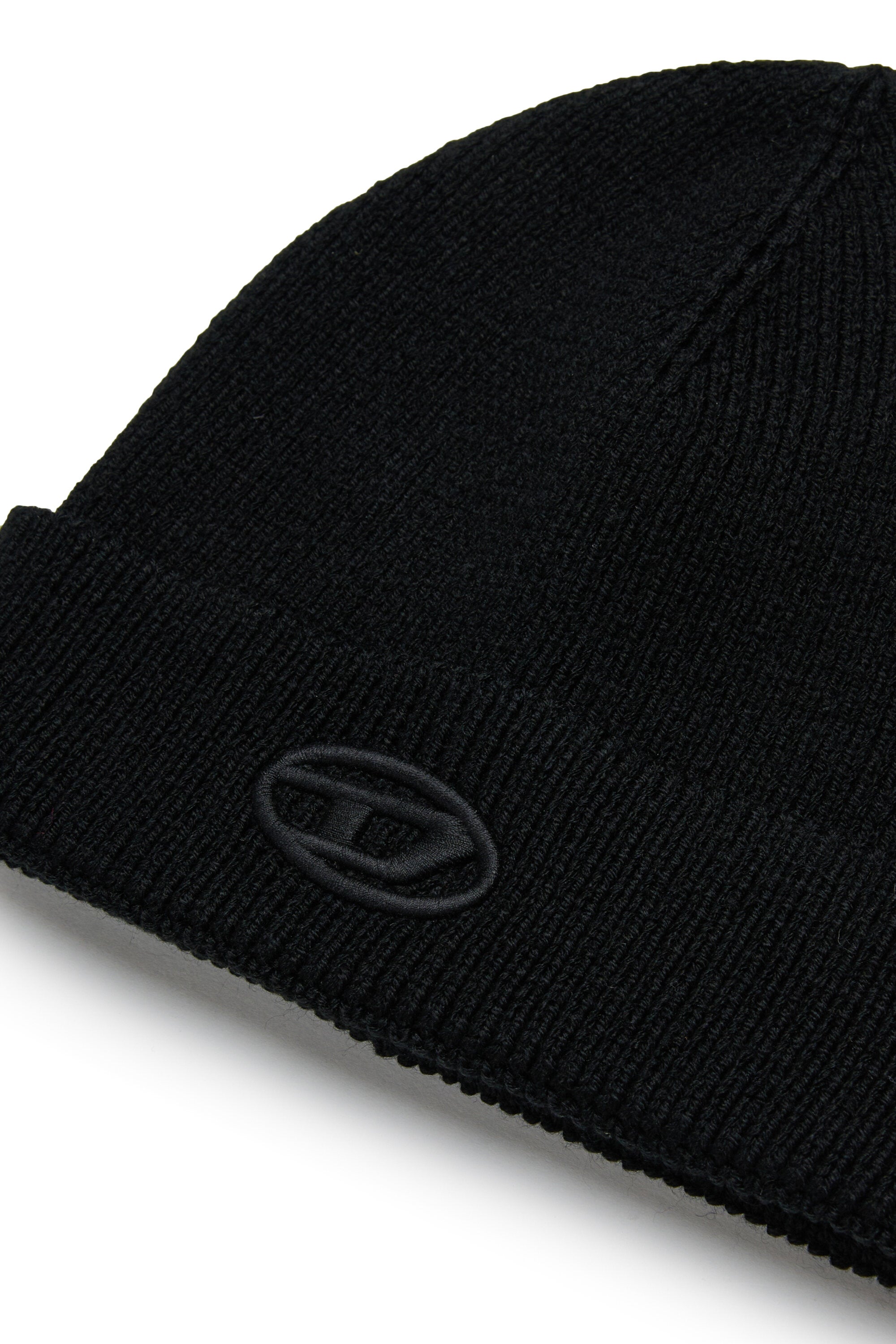 Branded wool-blend beanie