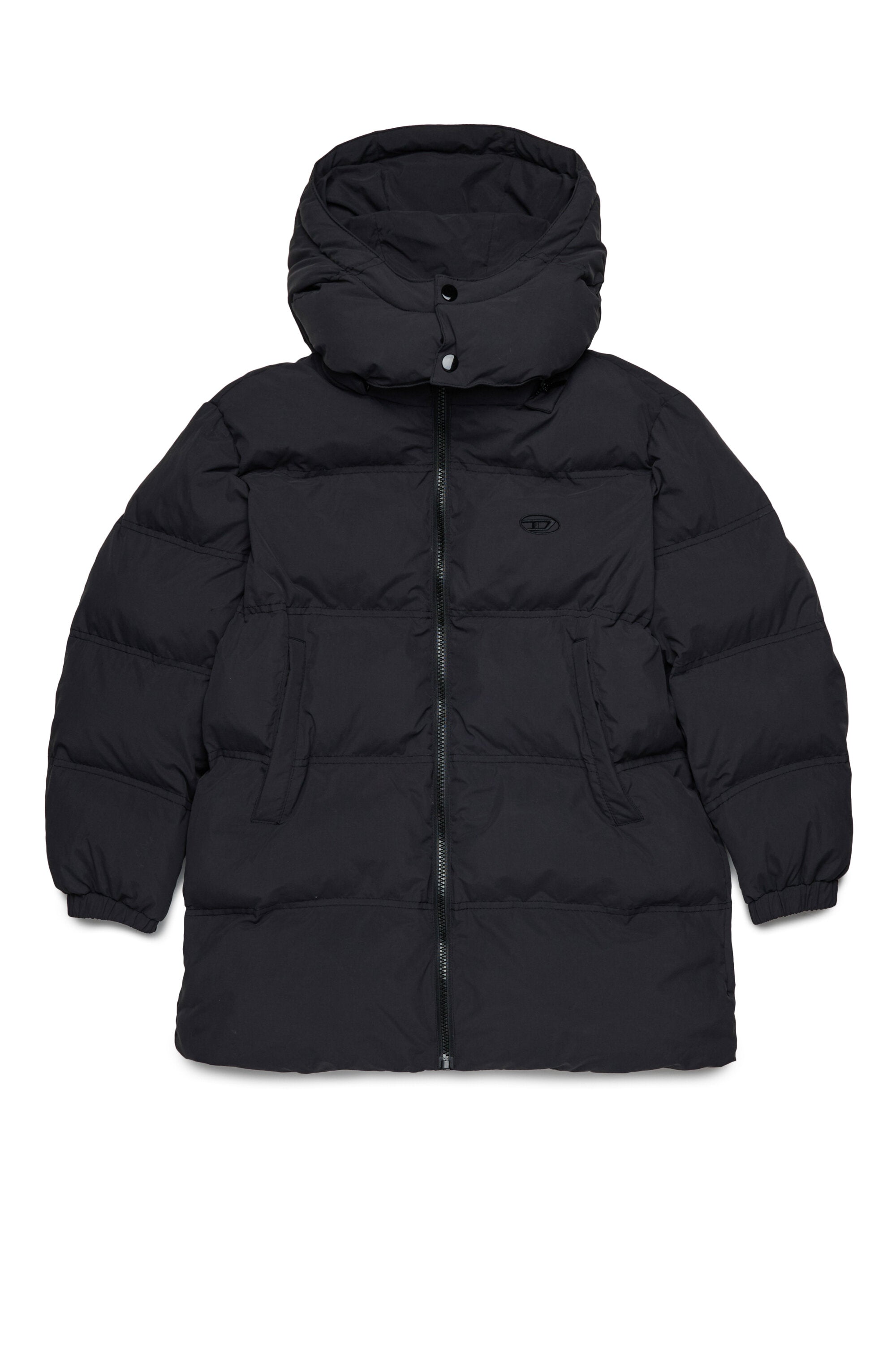 Long hooded padded jacket
