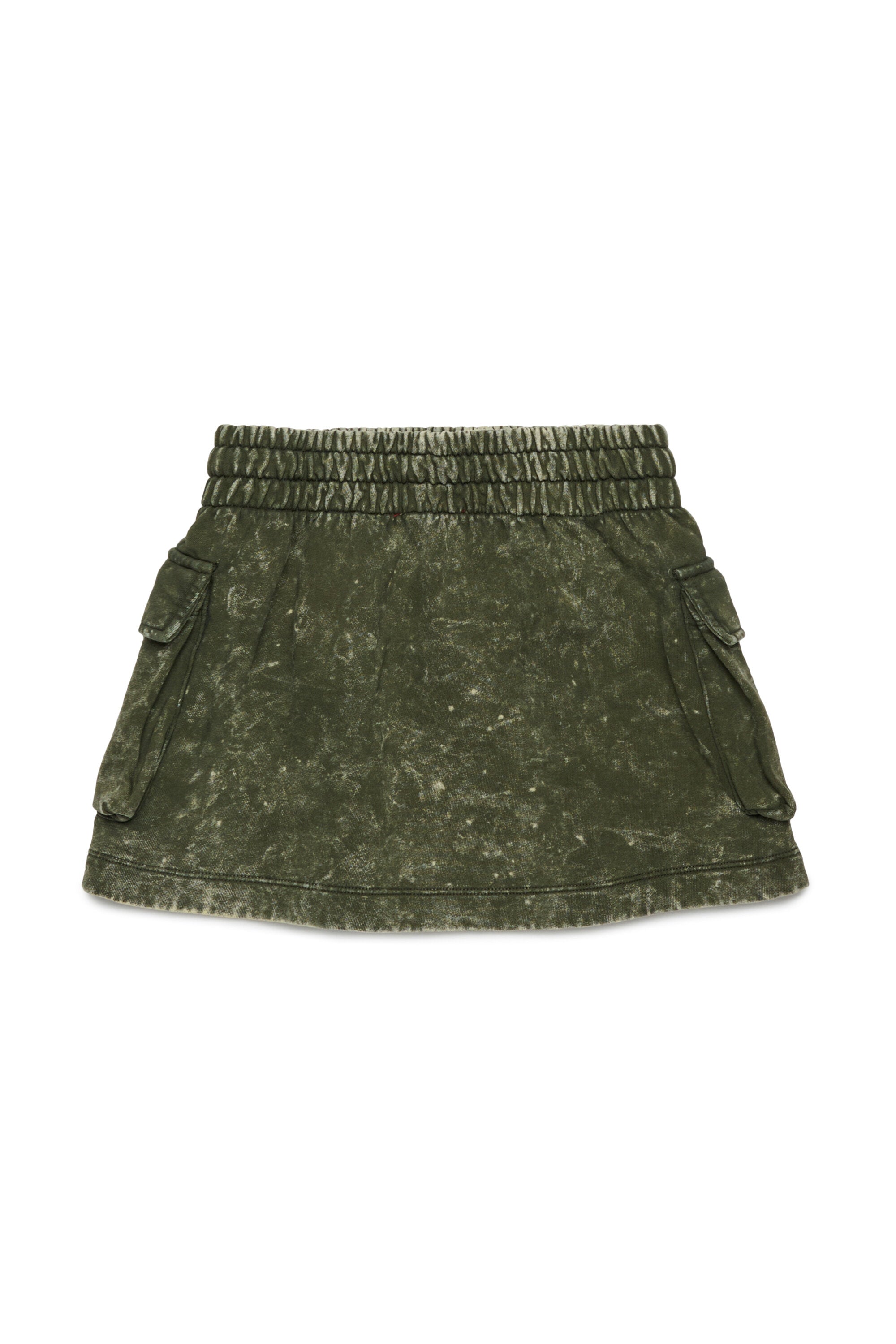 Marbled fleece cargo mini skirt