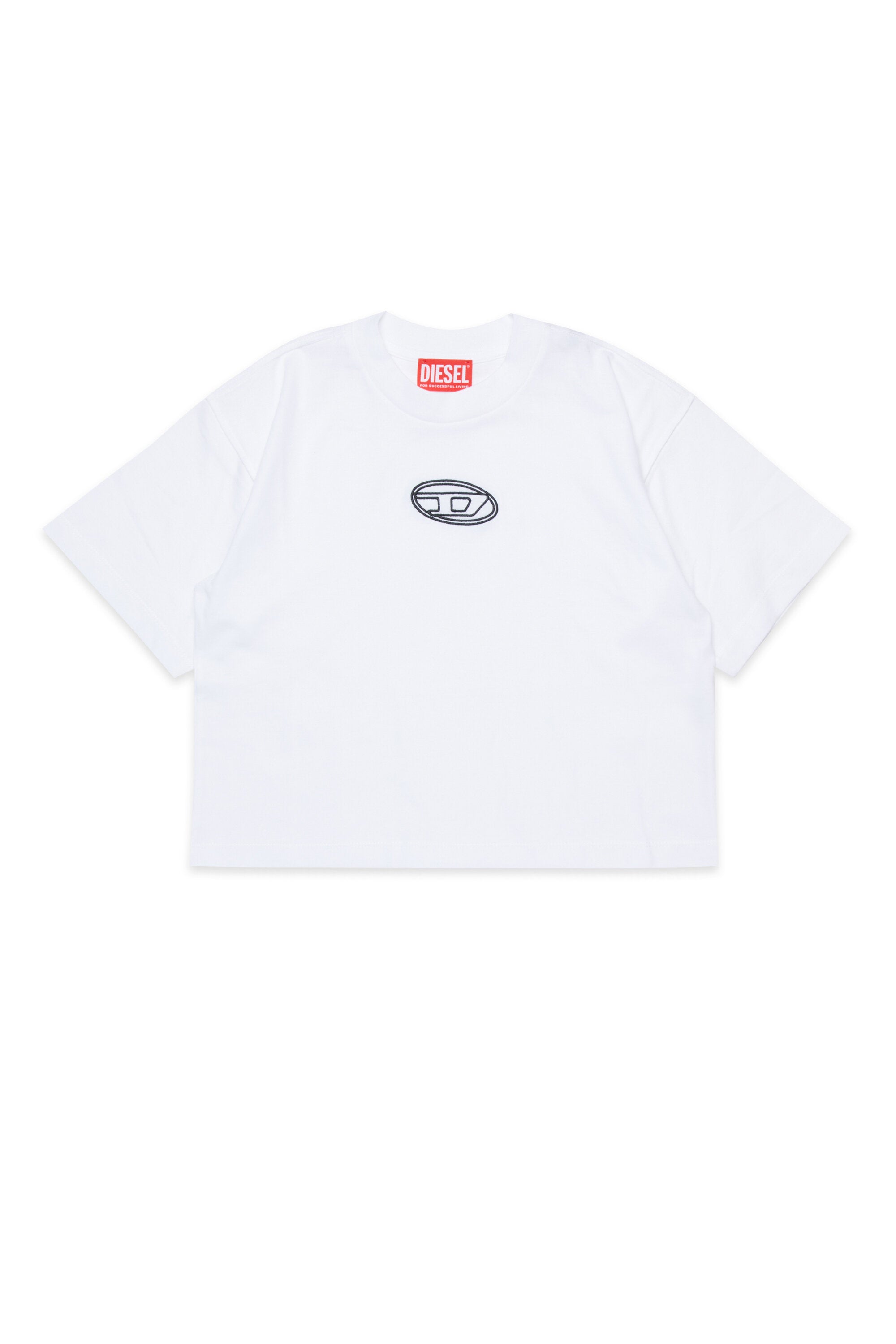 オーバルDのロゴが入ったボクシーなジャージー素材Tシャツ