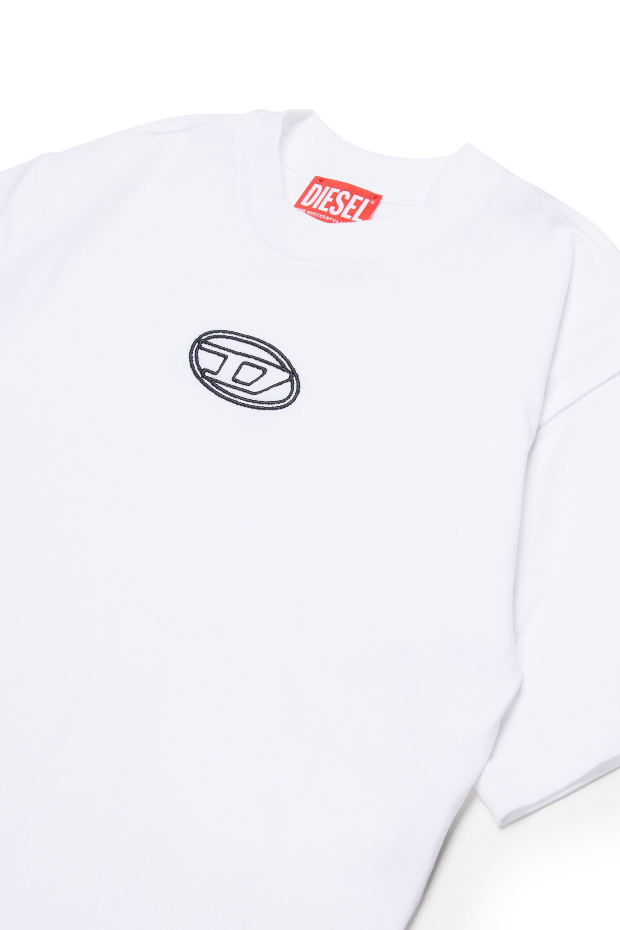 オーバルDのロゴが入ったボクシーなジャージー素材Tシャツ
