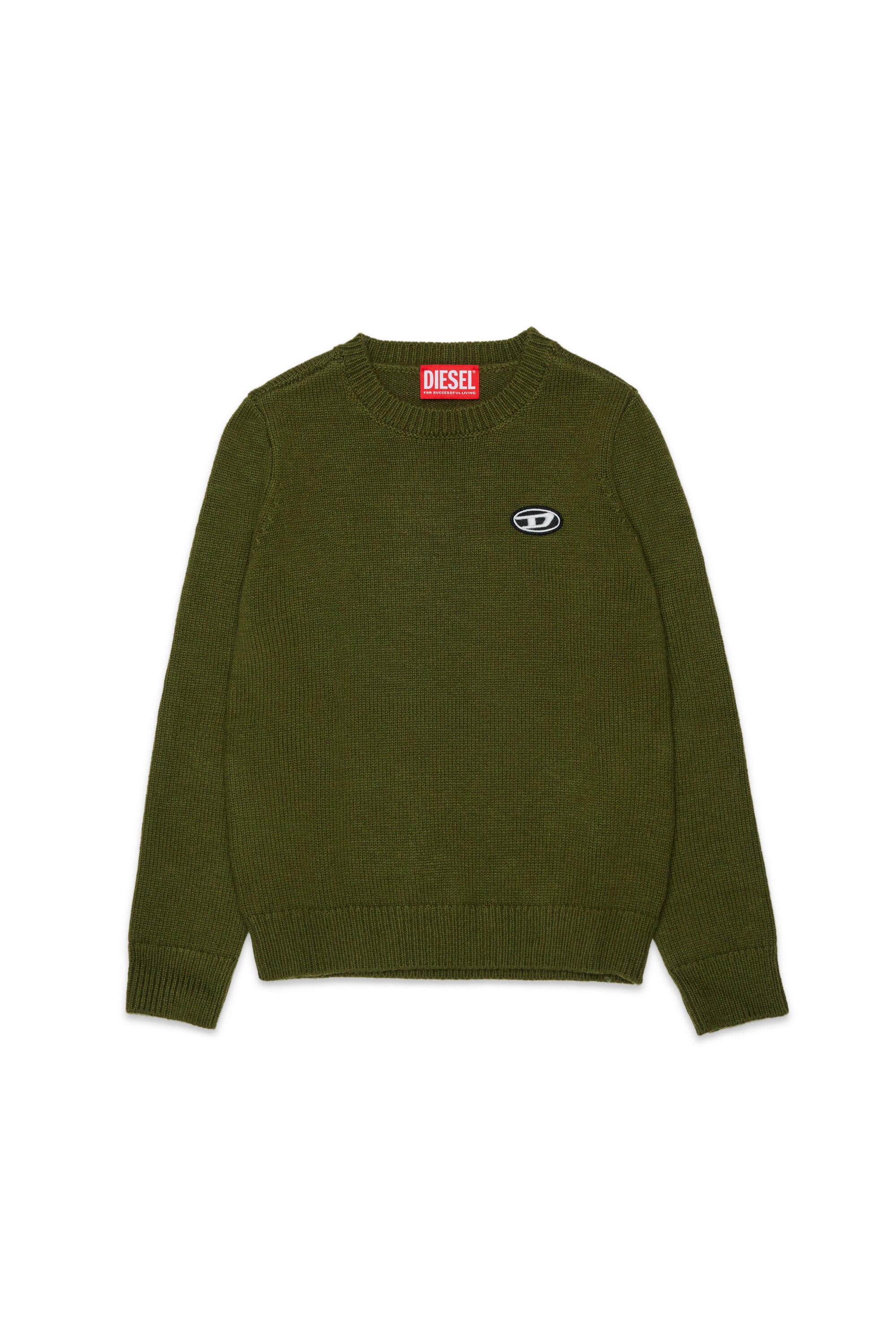 Wool and cashmere blend sweater with patches