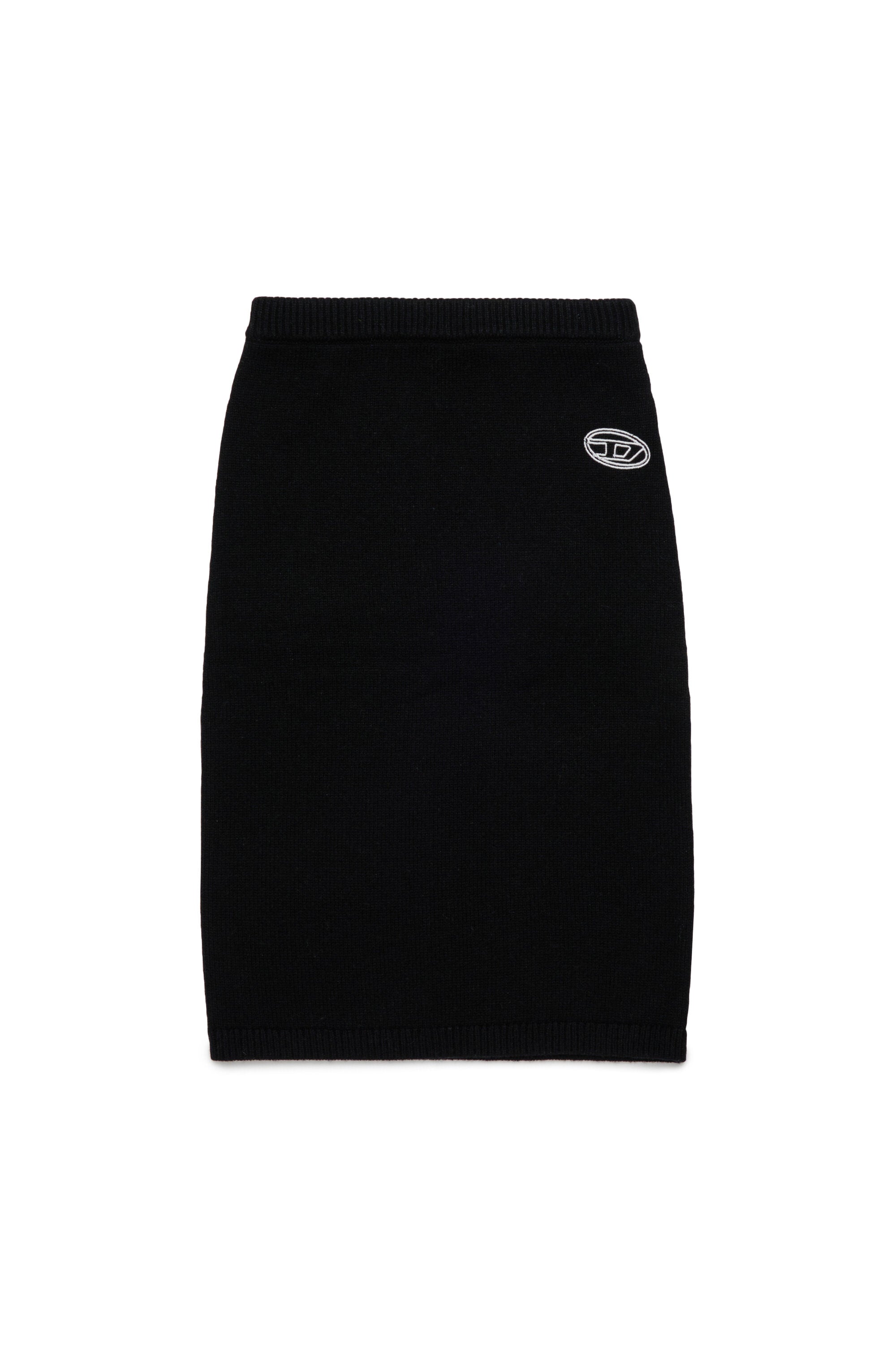 Wool and cashmere blend knitted midi skirt