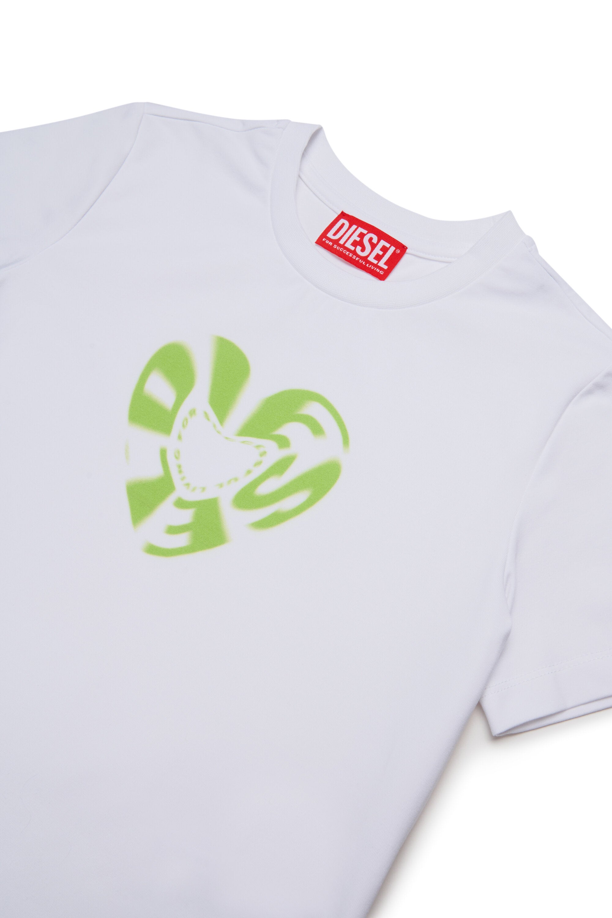 Stretch jersey T-shirt with Diesel Heart graphics