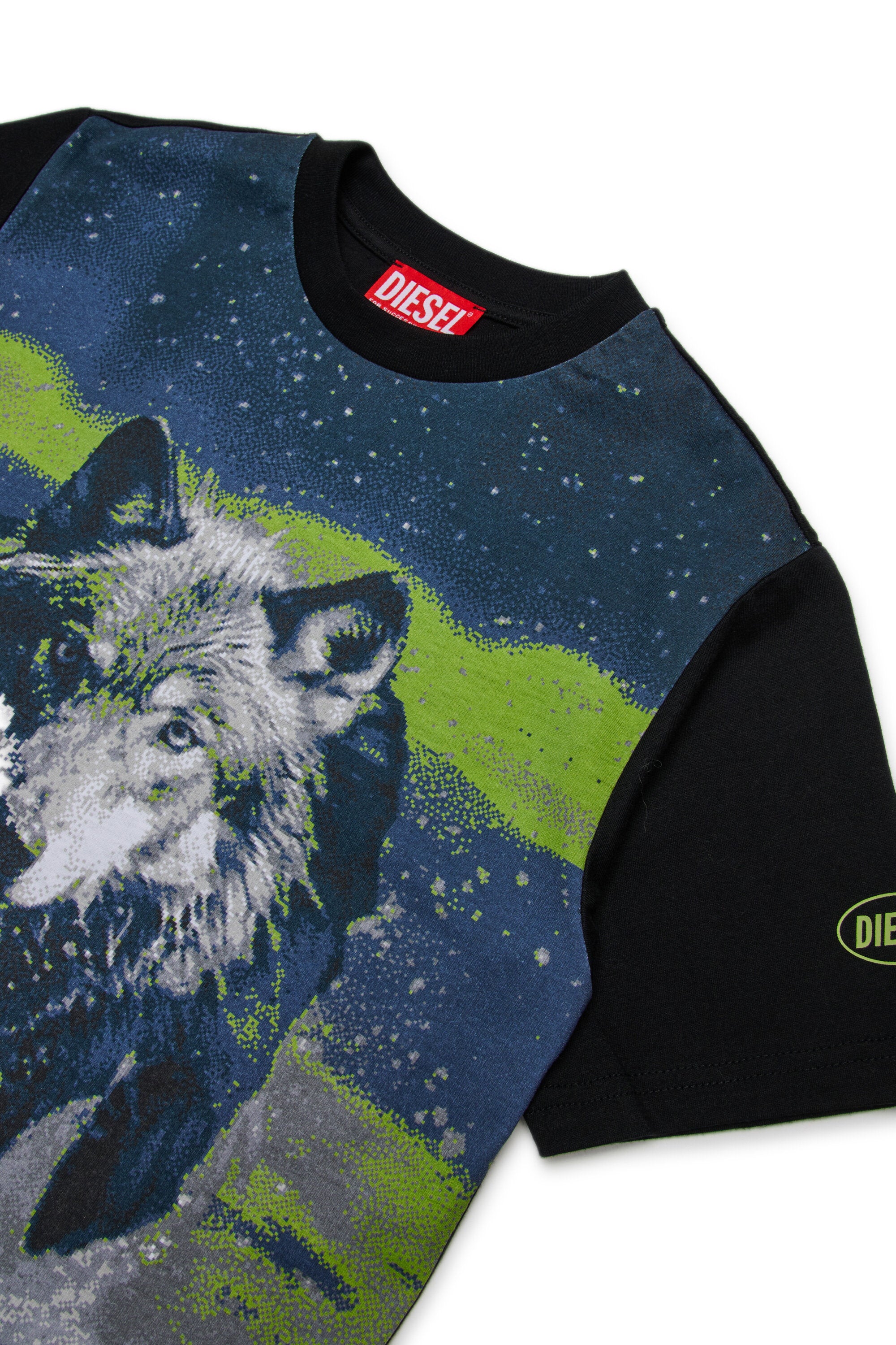 Cotton blend T-shirt with Wolf graphics