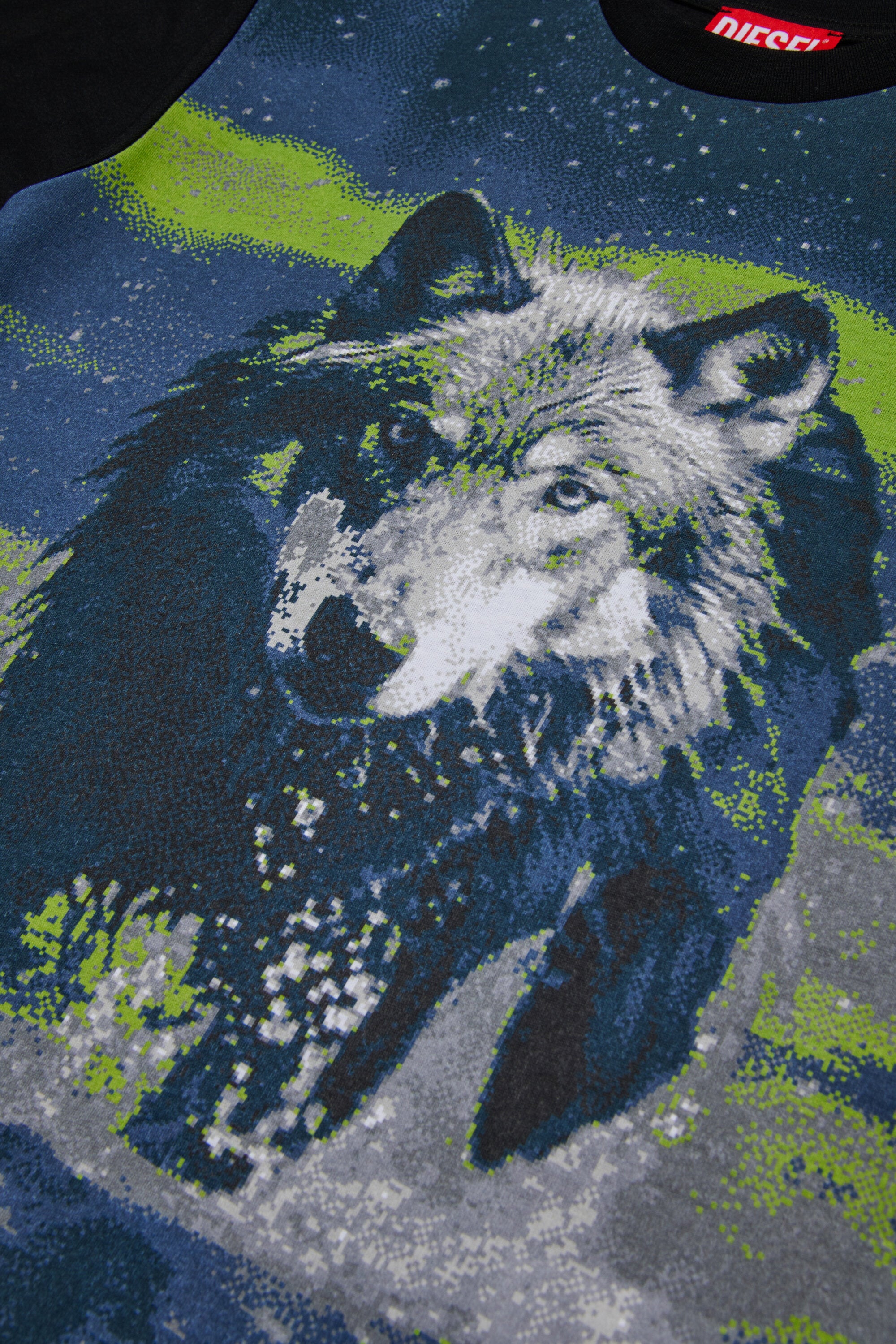 Cotton blend T-shirt with Wolf graphics