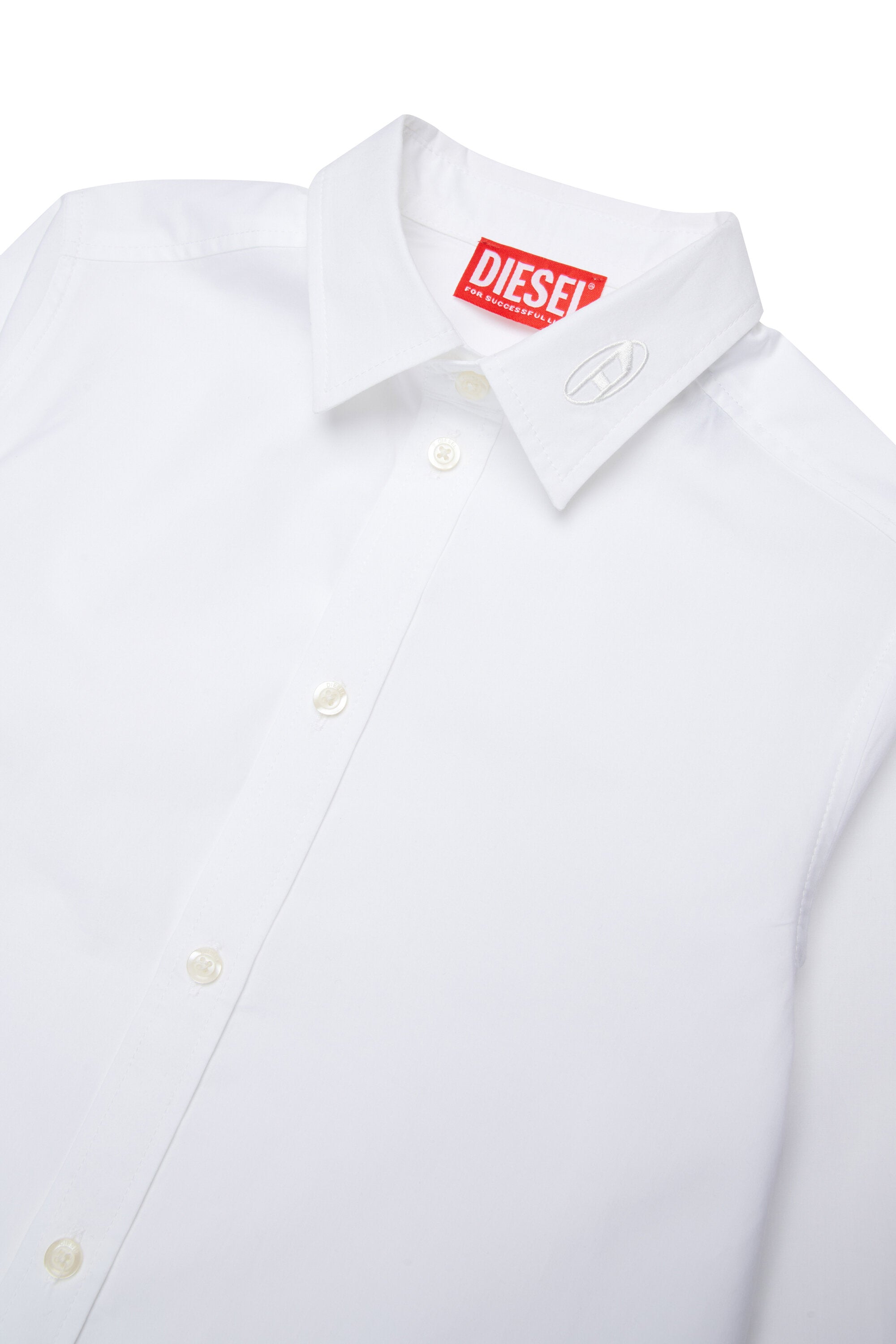 Classic poplin shirt branded with logo on collar