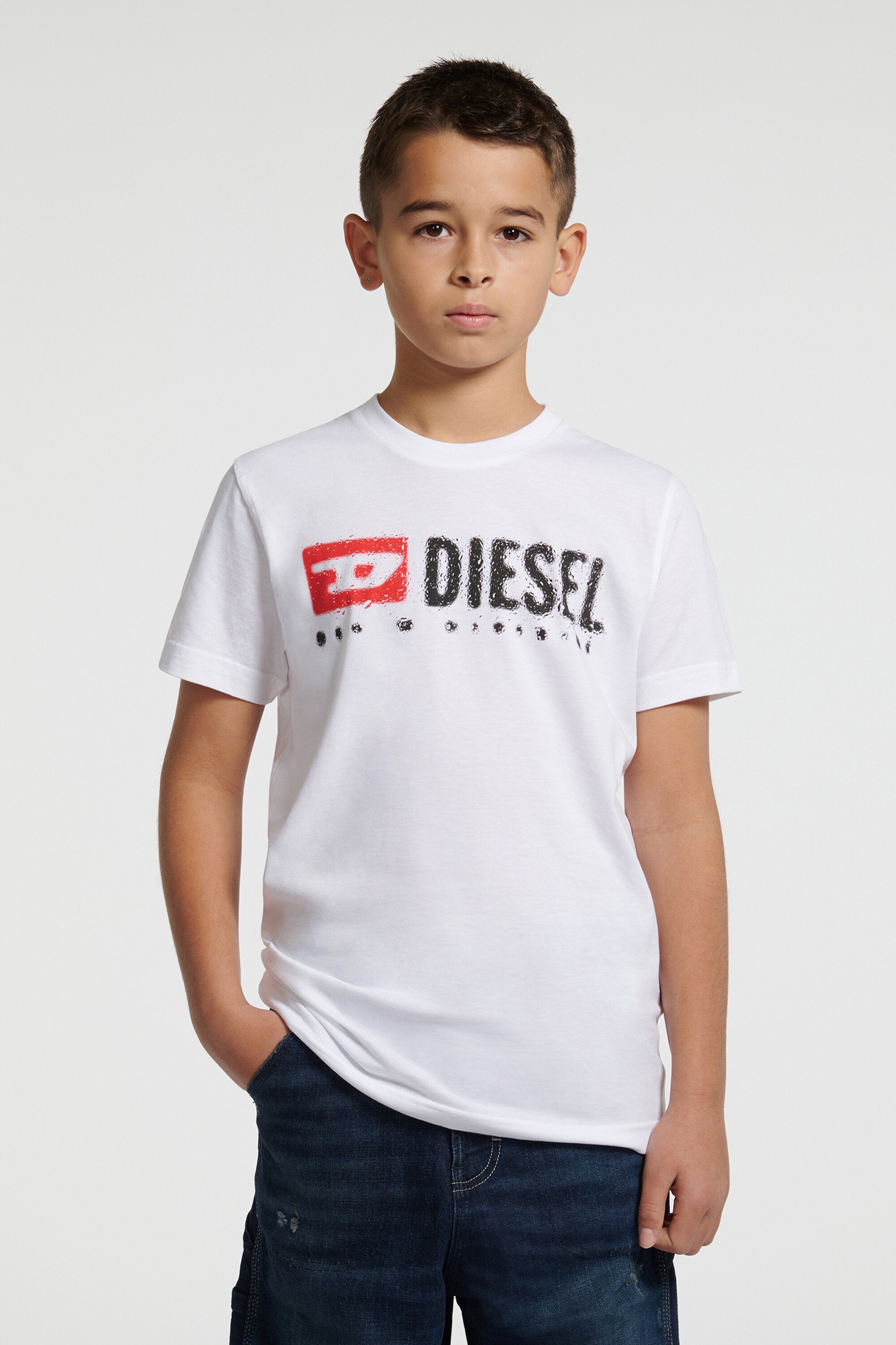 Diesel デニムロゴ ジャージー素材 Tシャツ