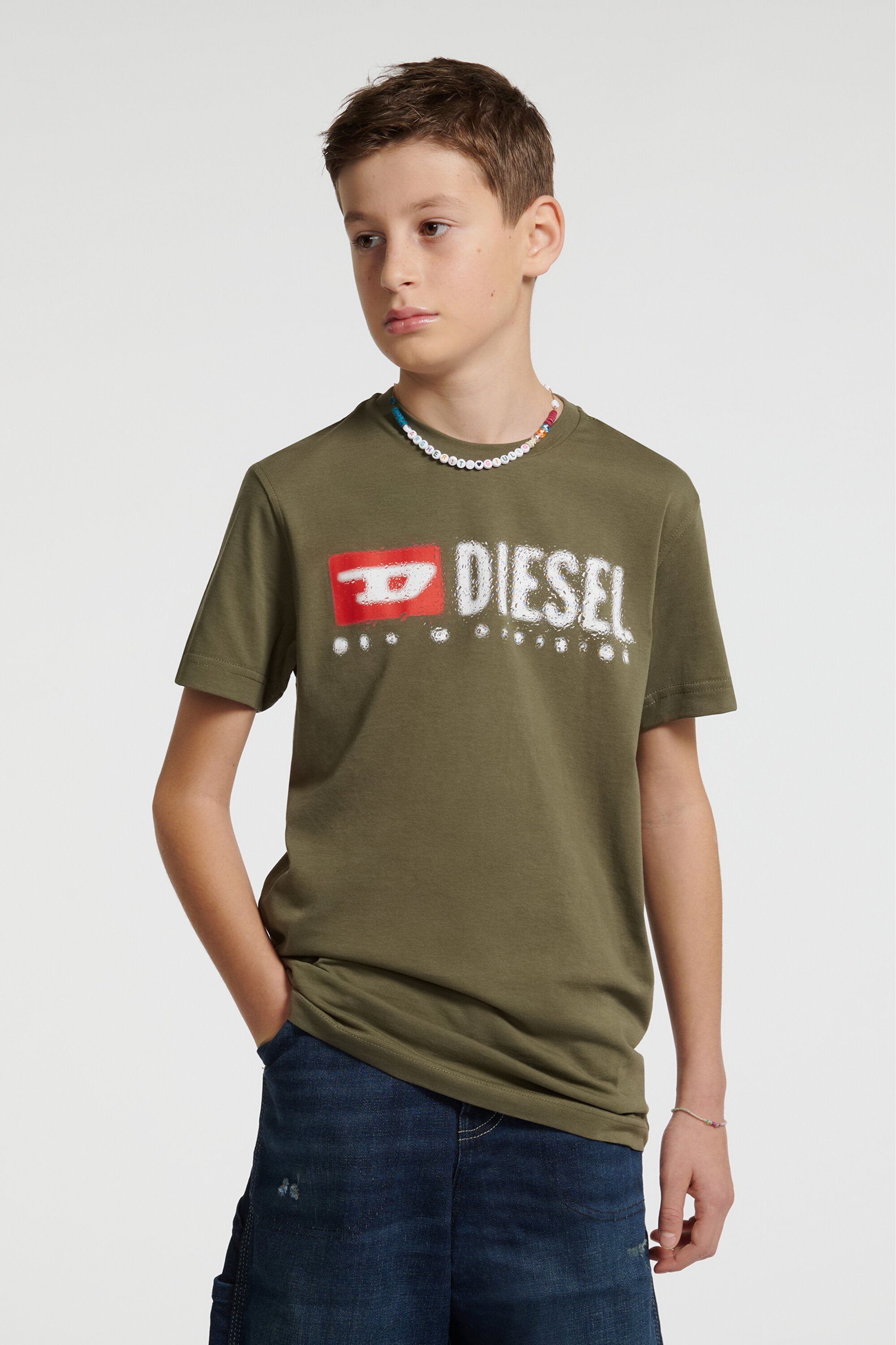 Diesel デニムロゴ ジャージー素材 Tシャツ
