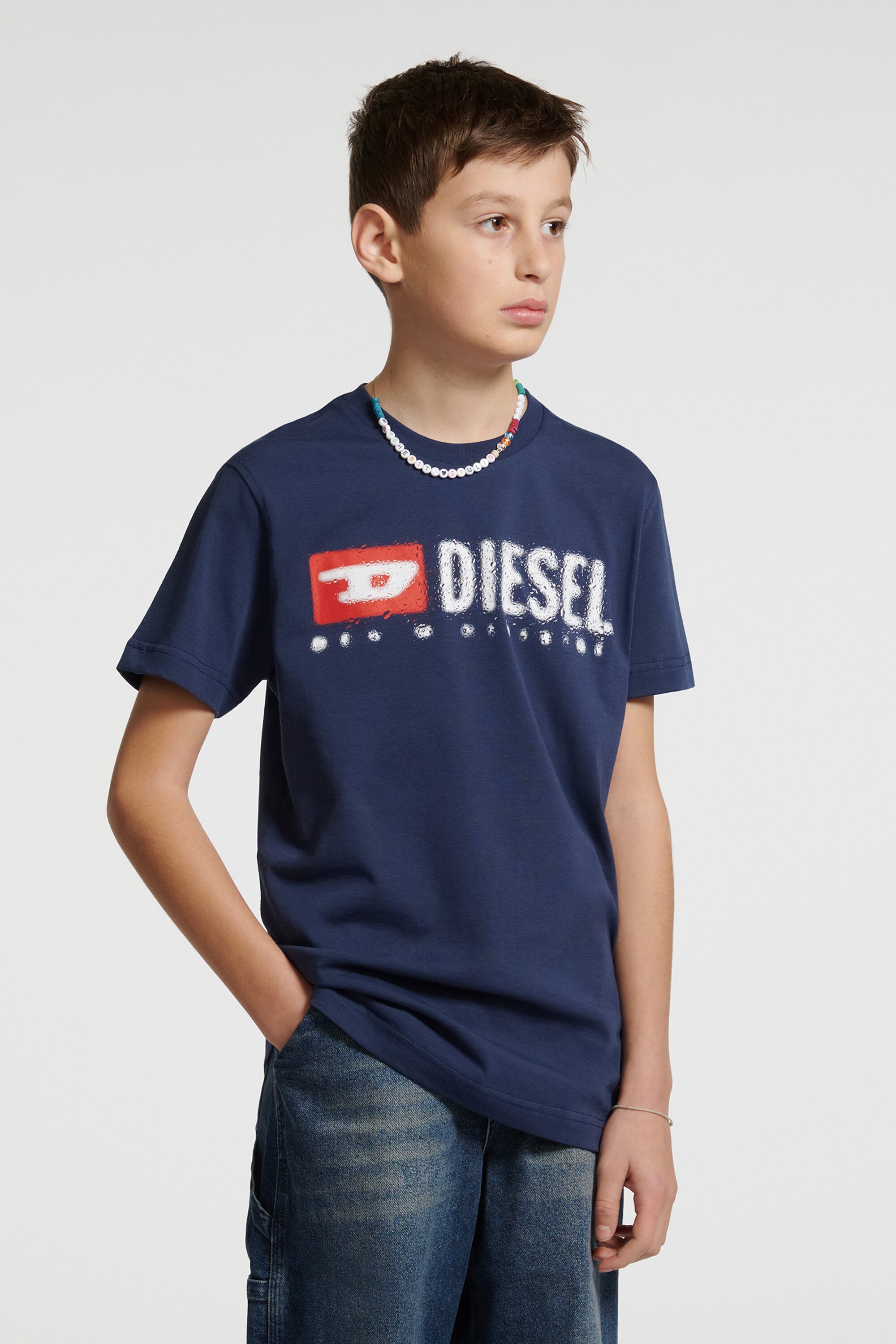 Diesel デニムロゴ ジャージー素材 Tシャツ