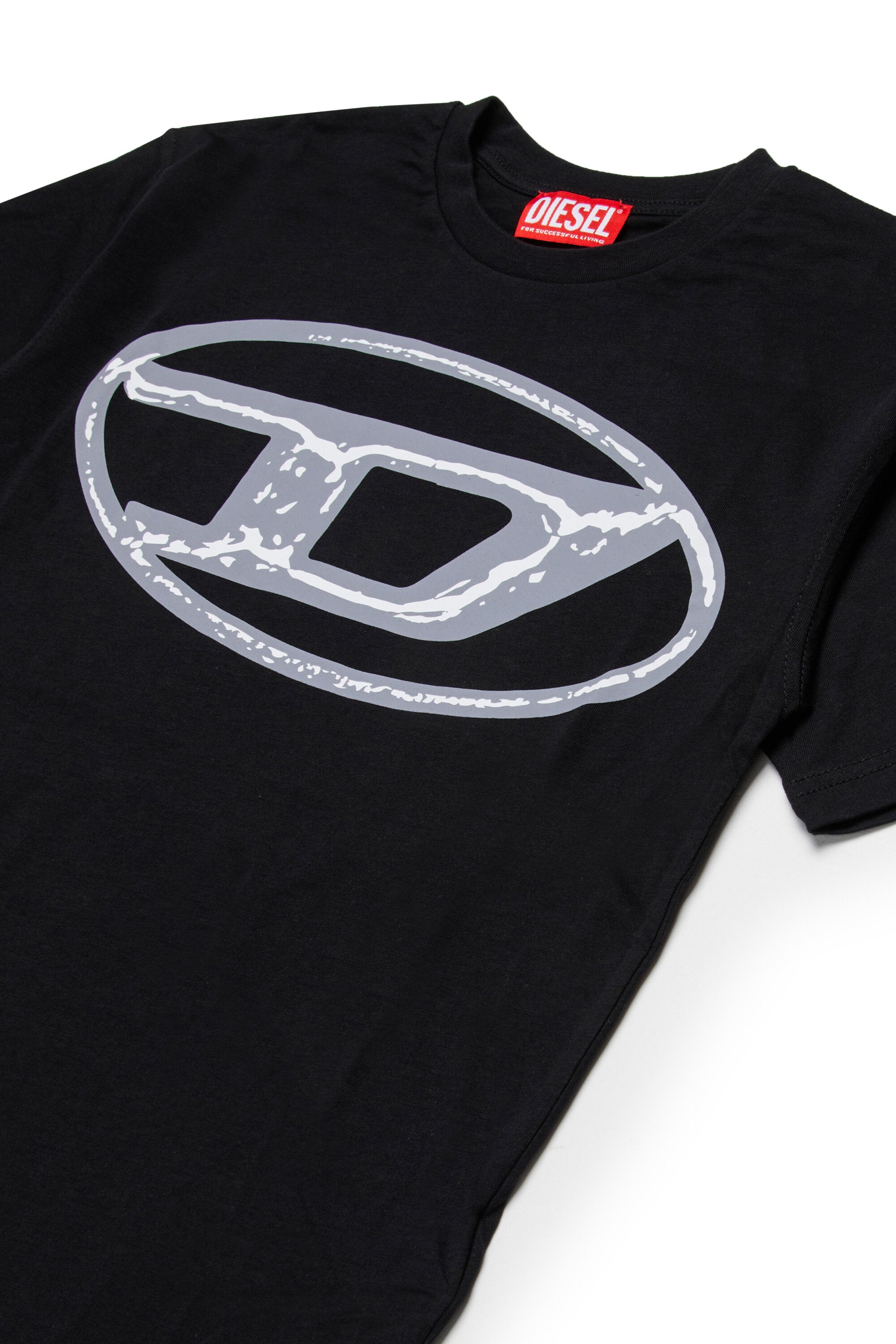 Jersey T-shirt with two-tone Oval D branded maxi logo
