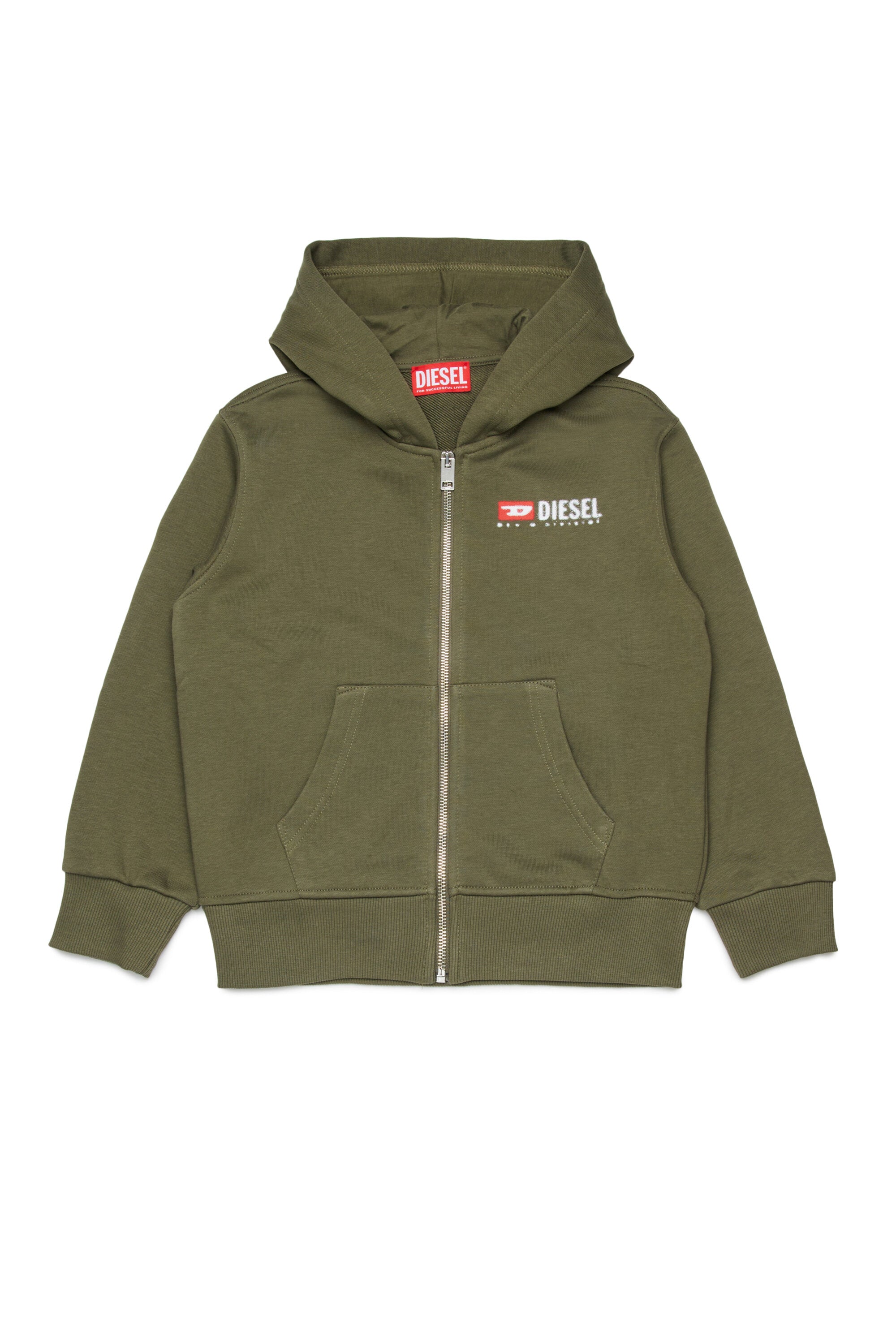 ジッパー付きフード付きスウェットシャツ(Diesel Denimロゴ入り