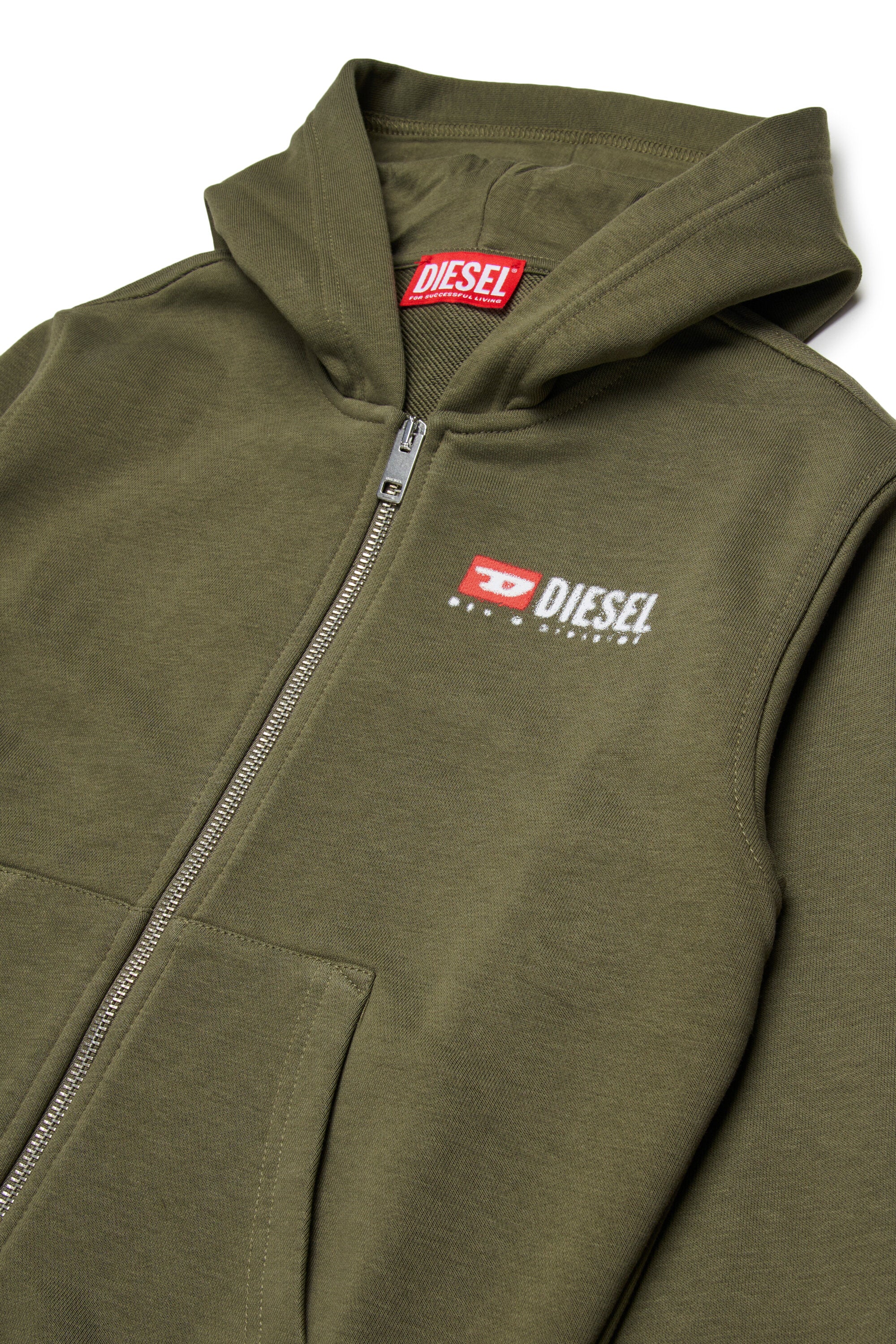ジッパー付きフード付きスウェットシャツ(Diesel Denimロゴ入り