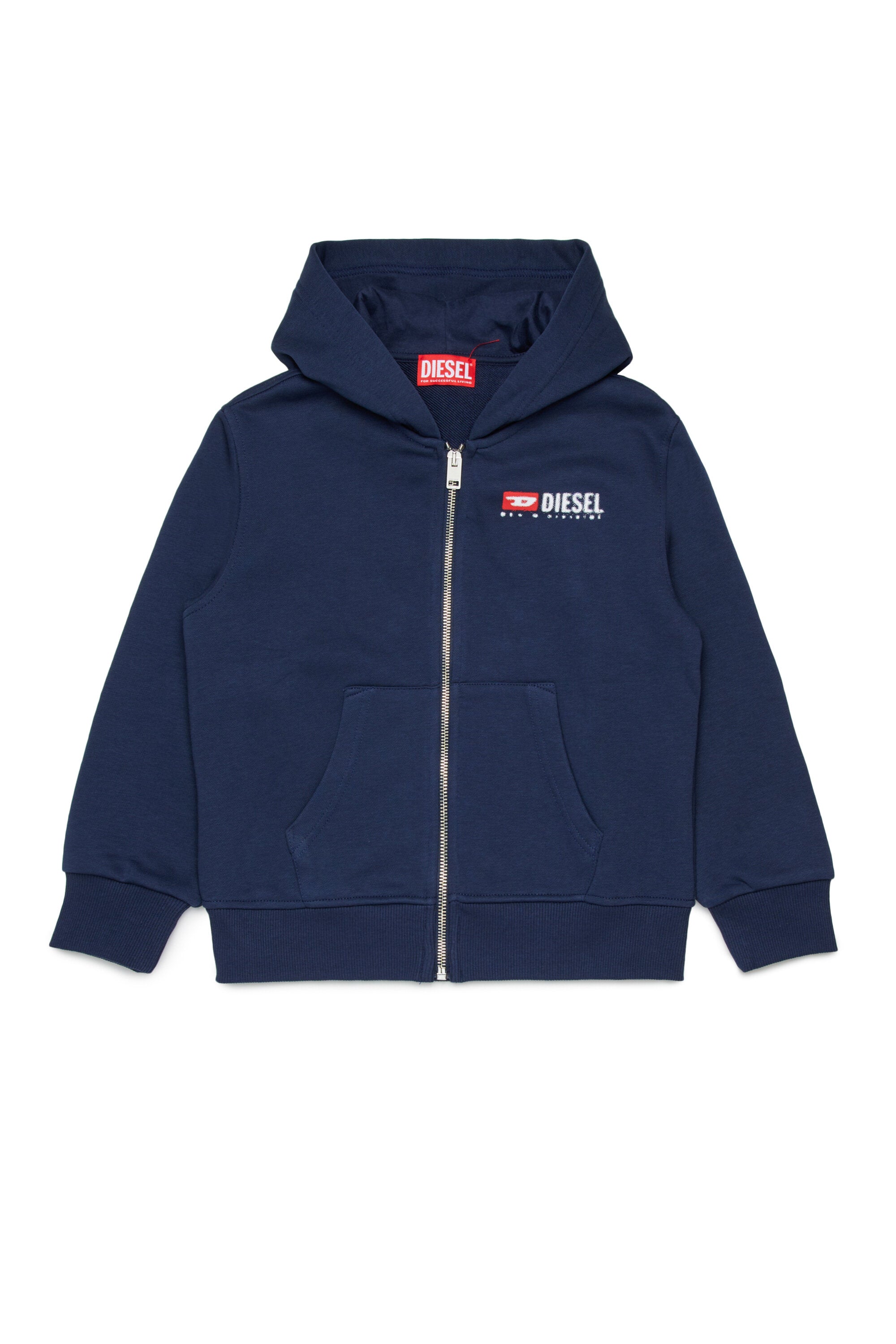 ジッパー付きフード付きスウェットシャツ(Diesel Denimロゴ入り