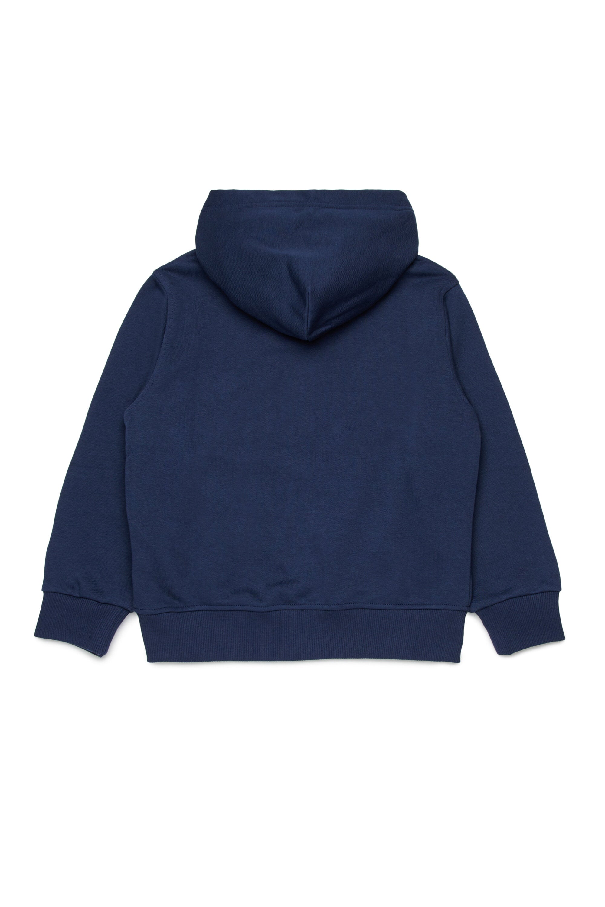 Hooded sweatshirt with zip and Diesel Denim Division logo