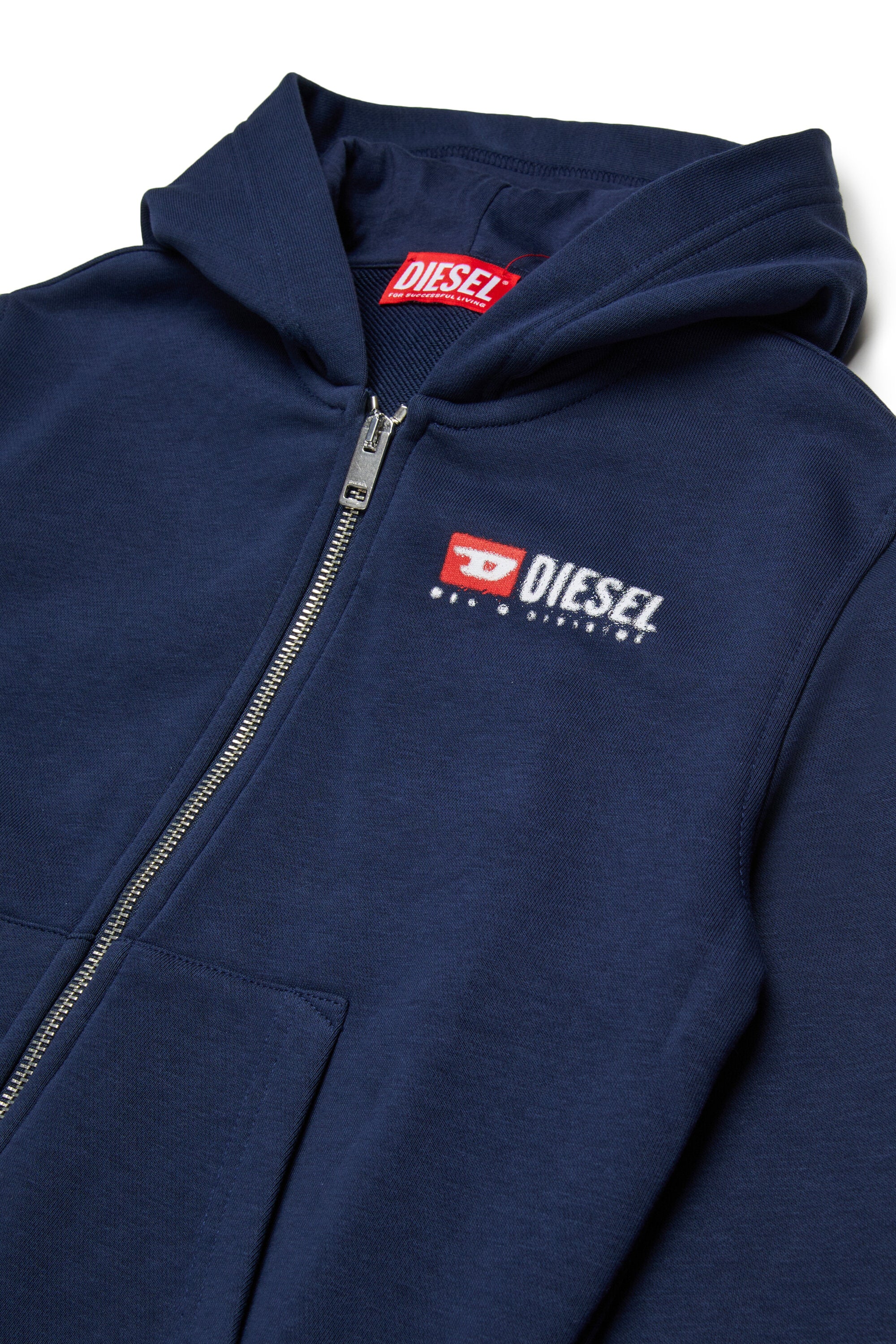 ジッパー付きフード付きスウェットシャツ(Diesel Denimロゴ入り