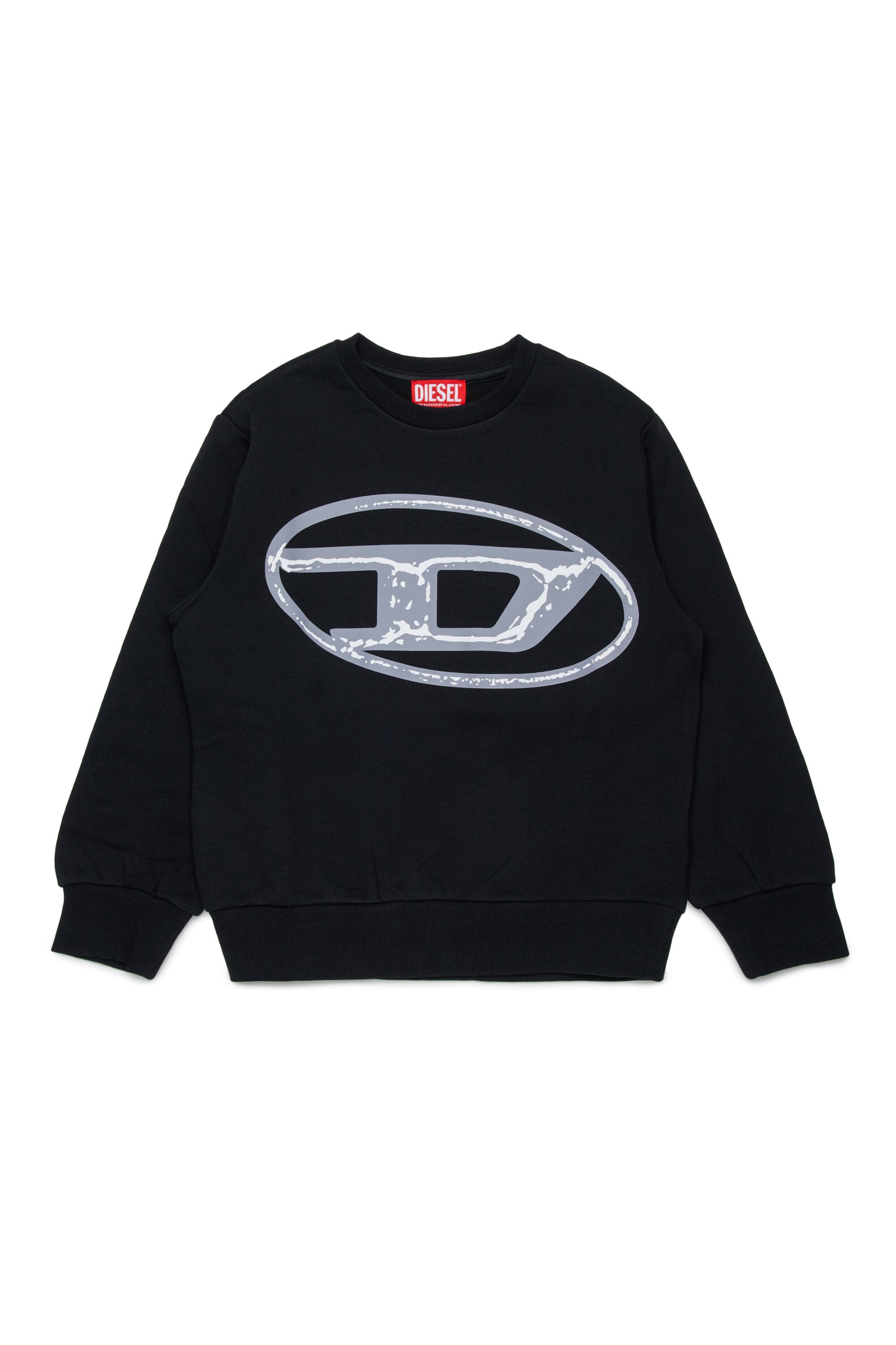 Crew-neck sweatshirt with two-tone Oval D branded maxi logo