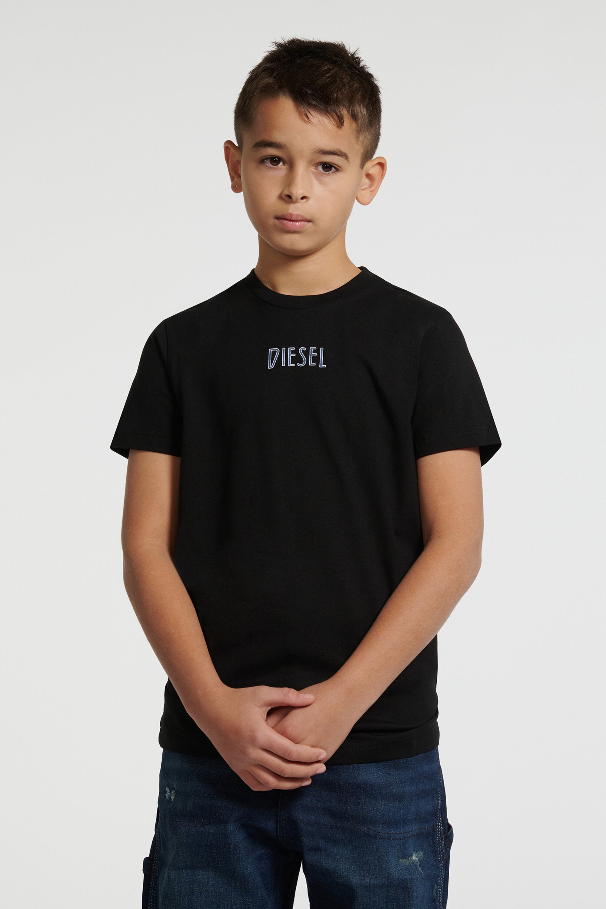 DIESEL ツートーンプリントジャージーTシャツ
