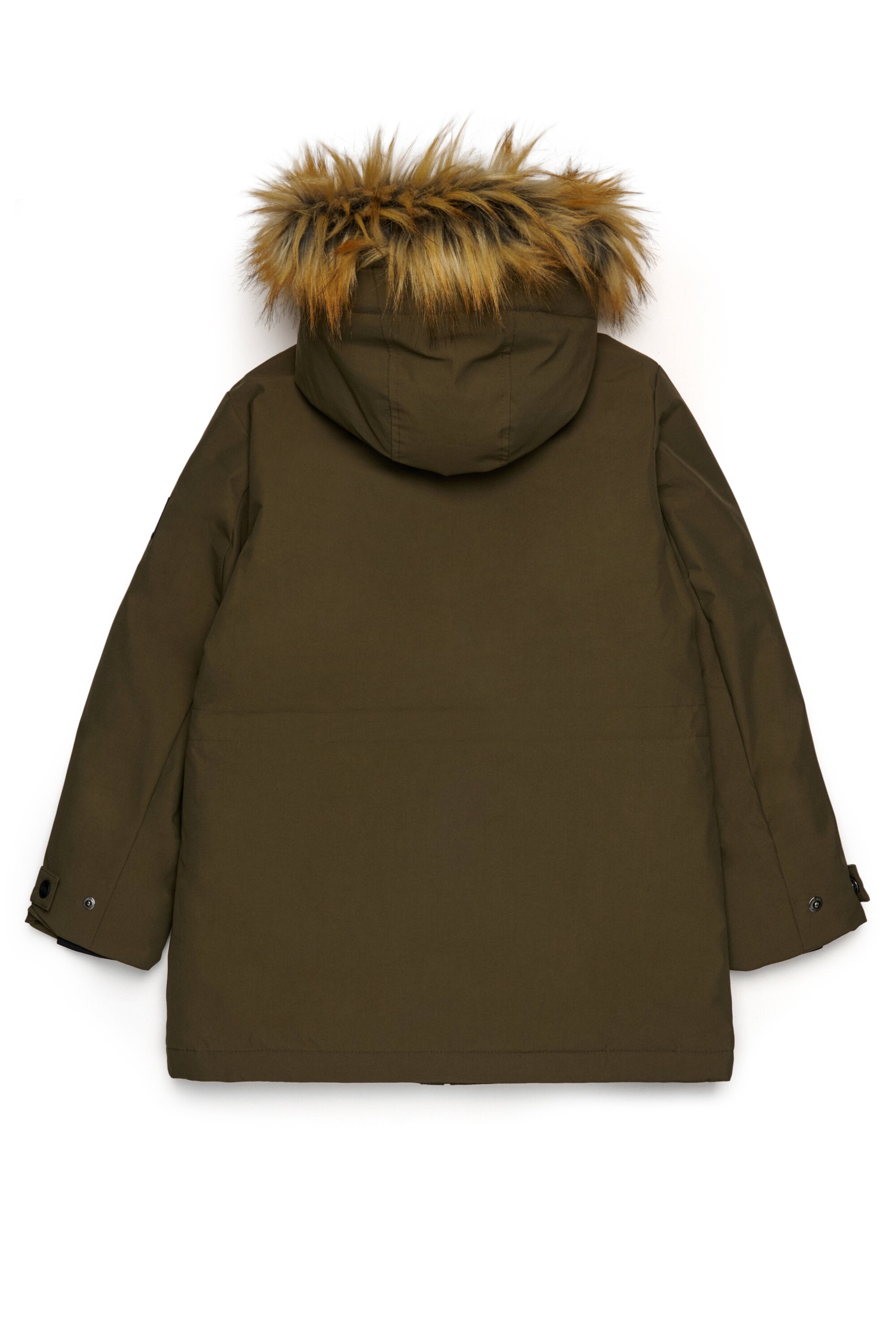 Padded jacket with faux fur hood