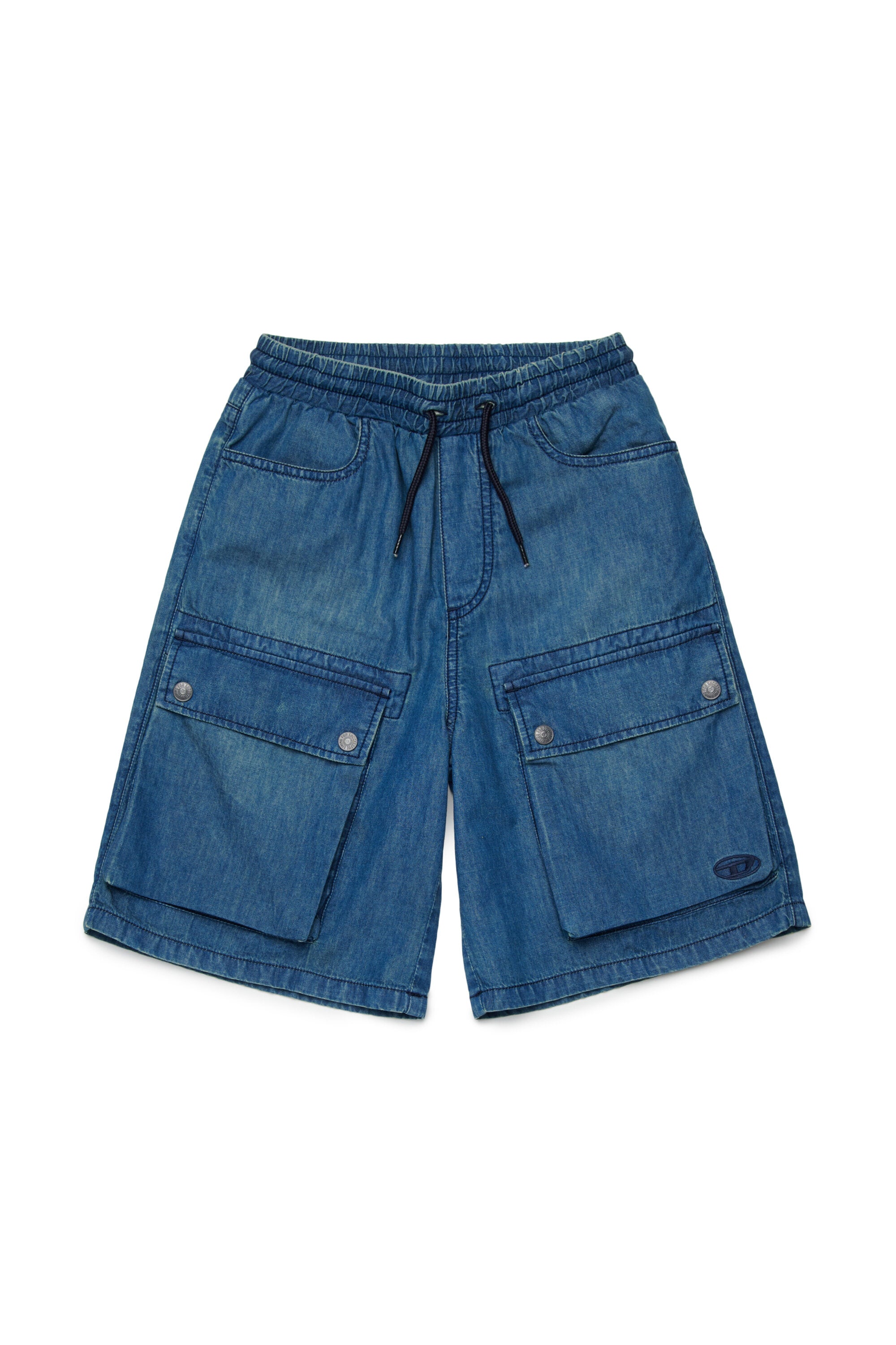 Denim cargo shorts