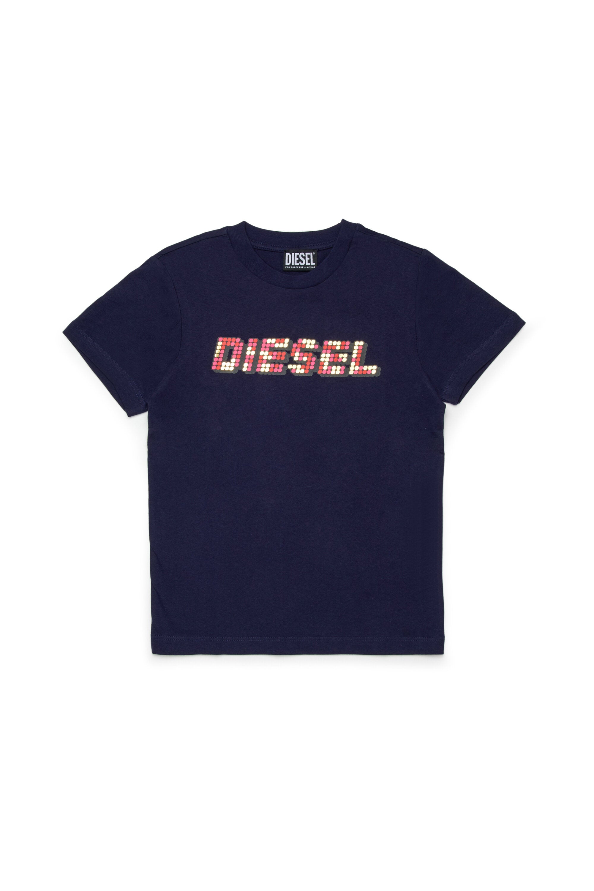 マルチカラーのロゴ入りTシャツ