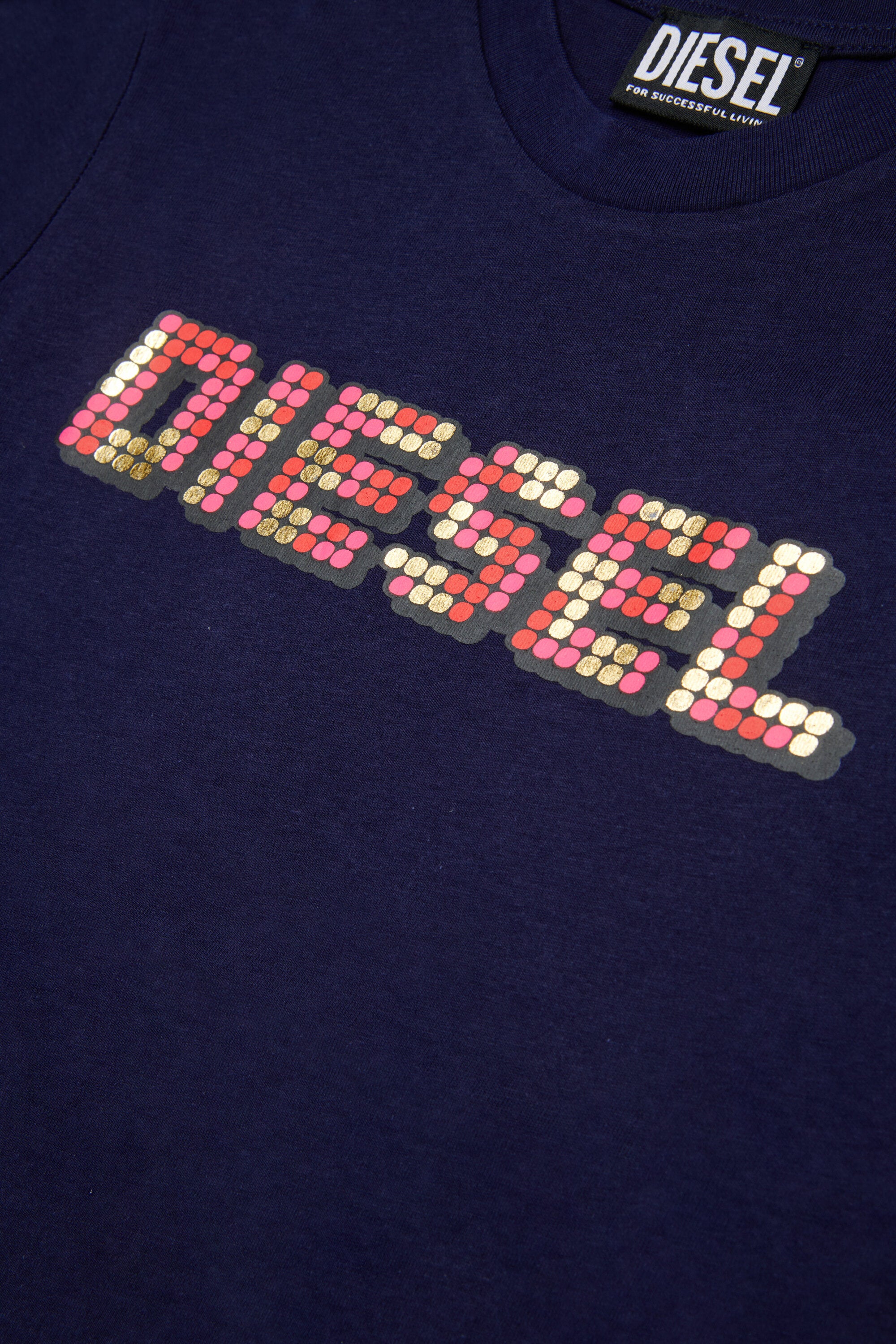 T-shirt with multicolored logo