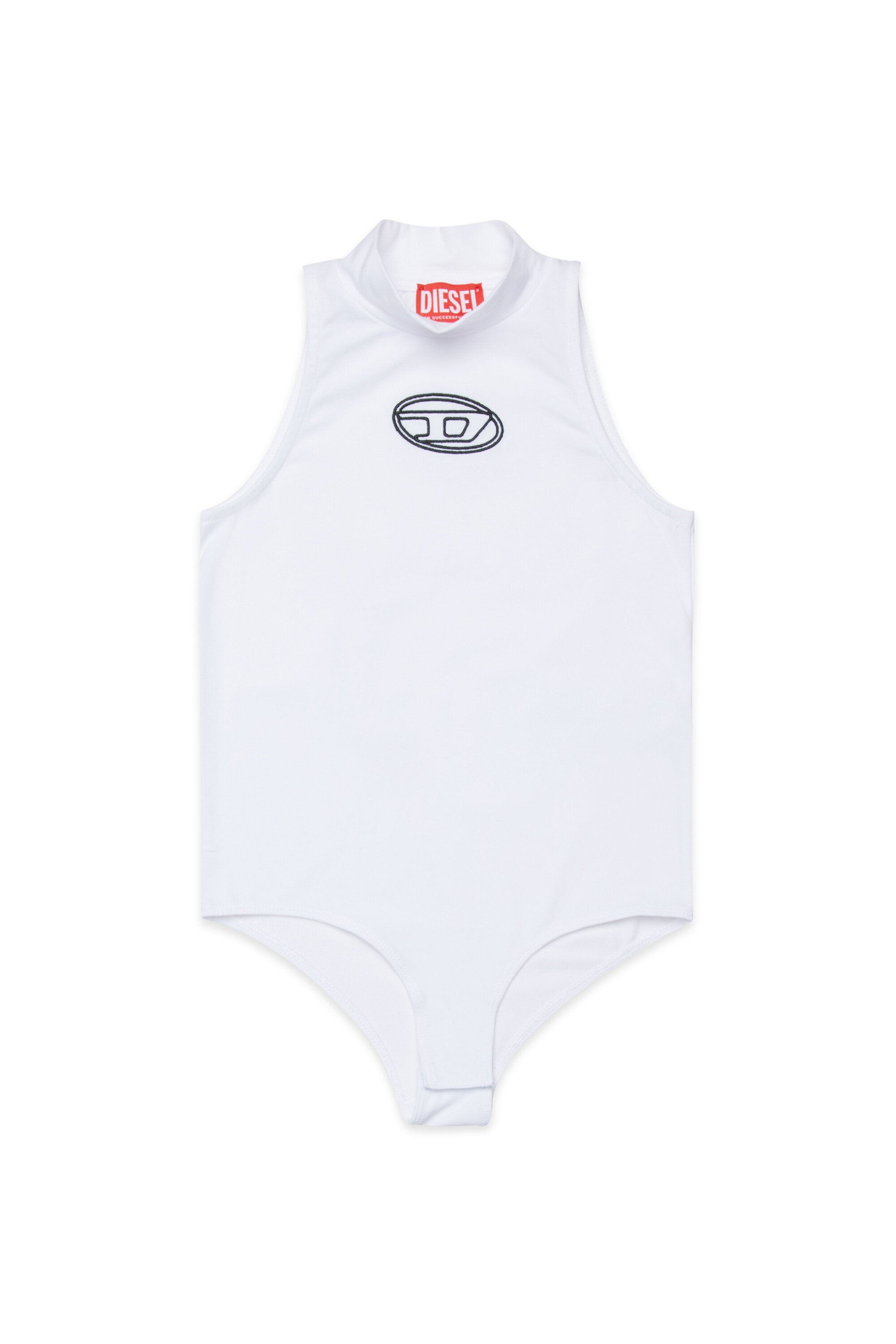 Sleeveless bodysuit with logo
