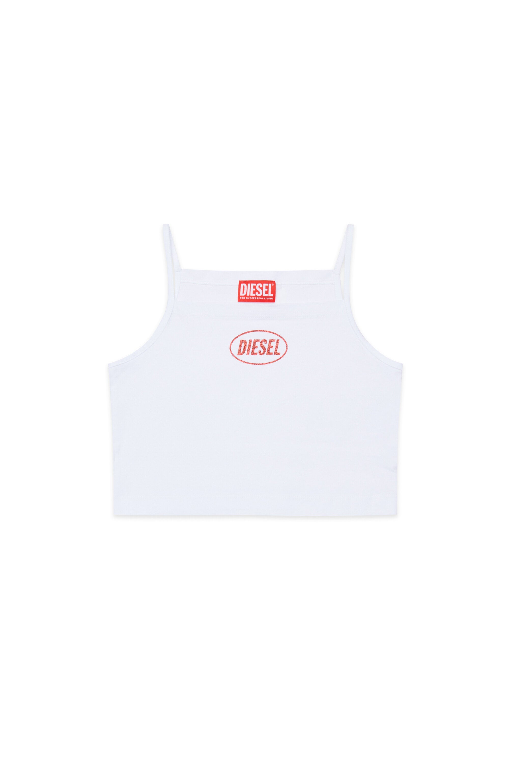 Sleeveless T-shirt with logo