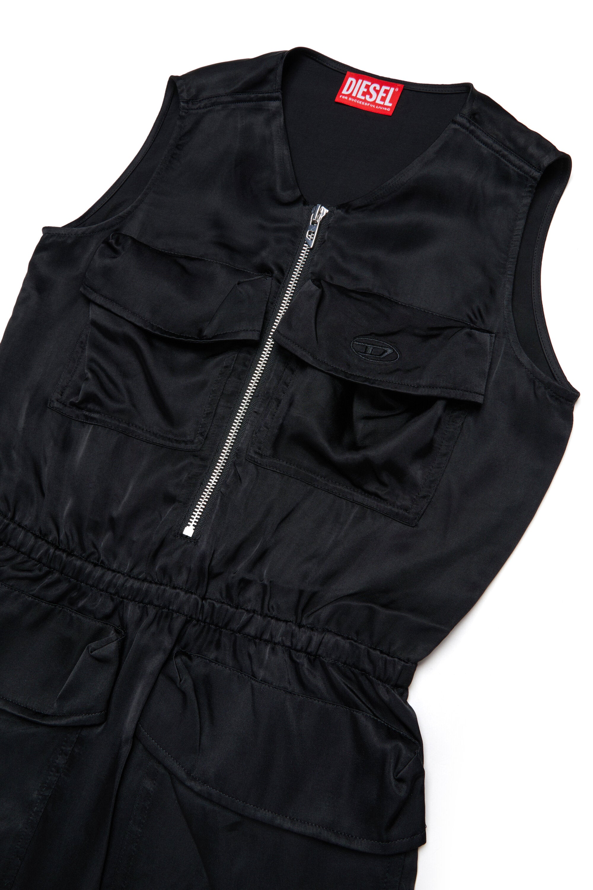 Sleeveless dress with logo