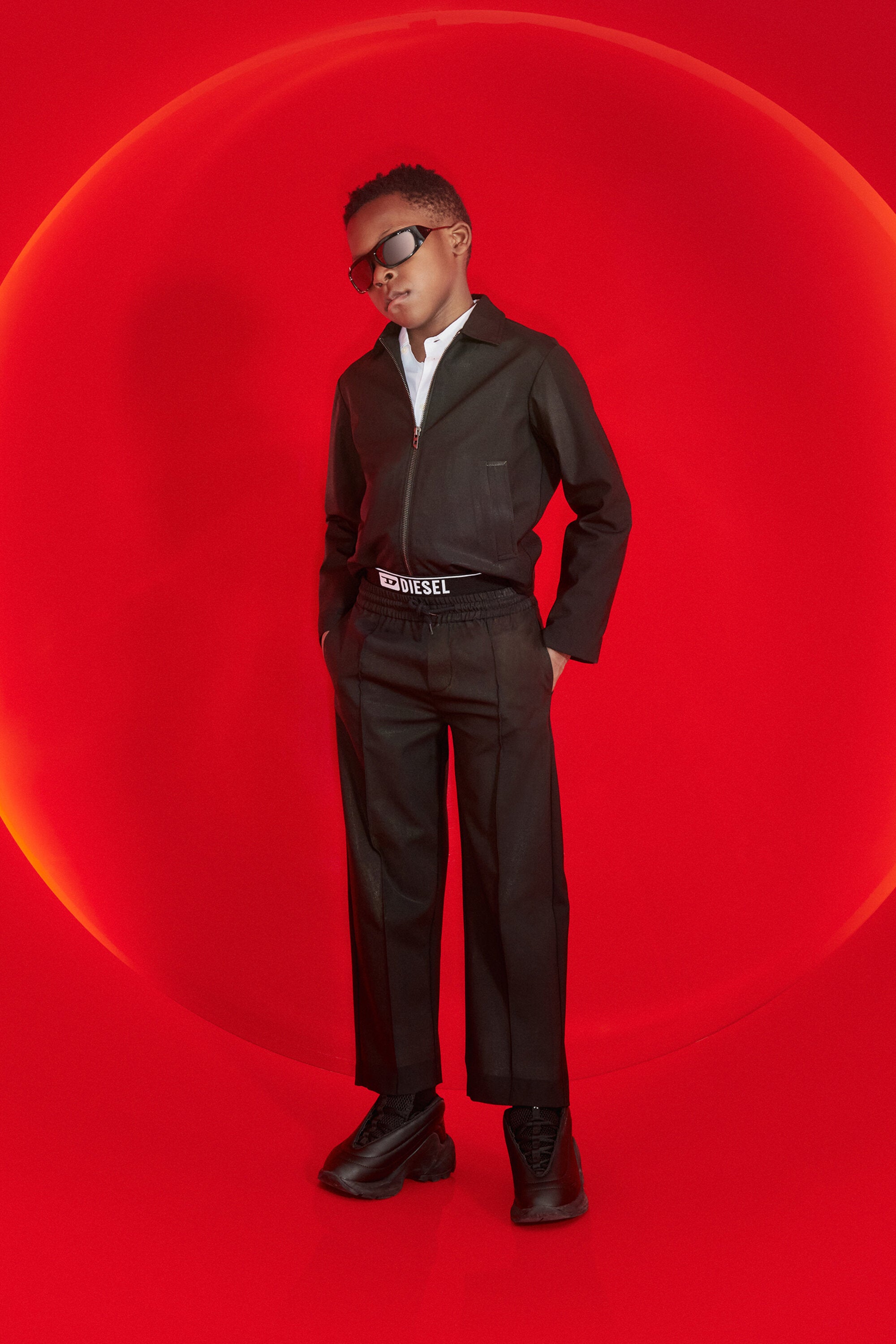 ロゴ入りバイカージャケット