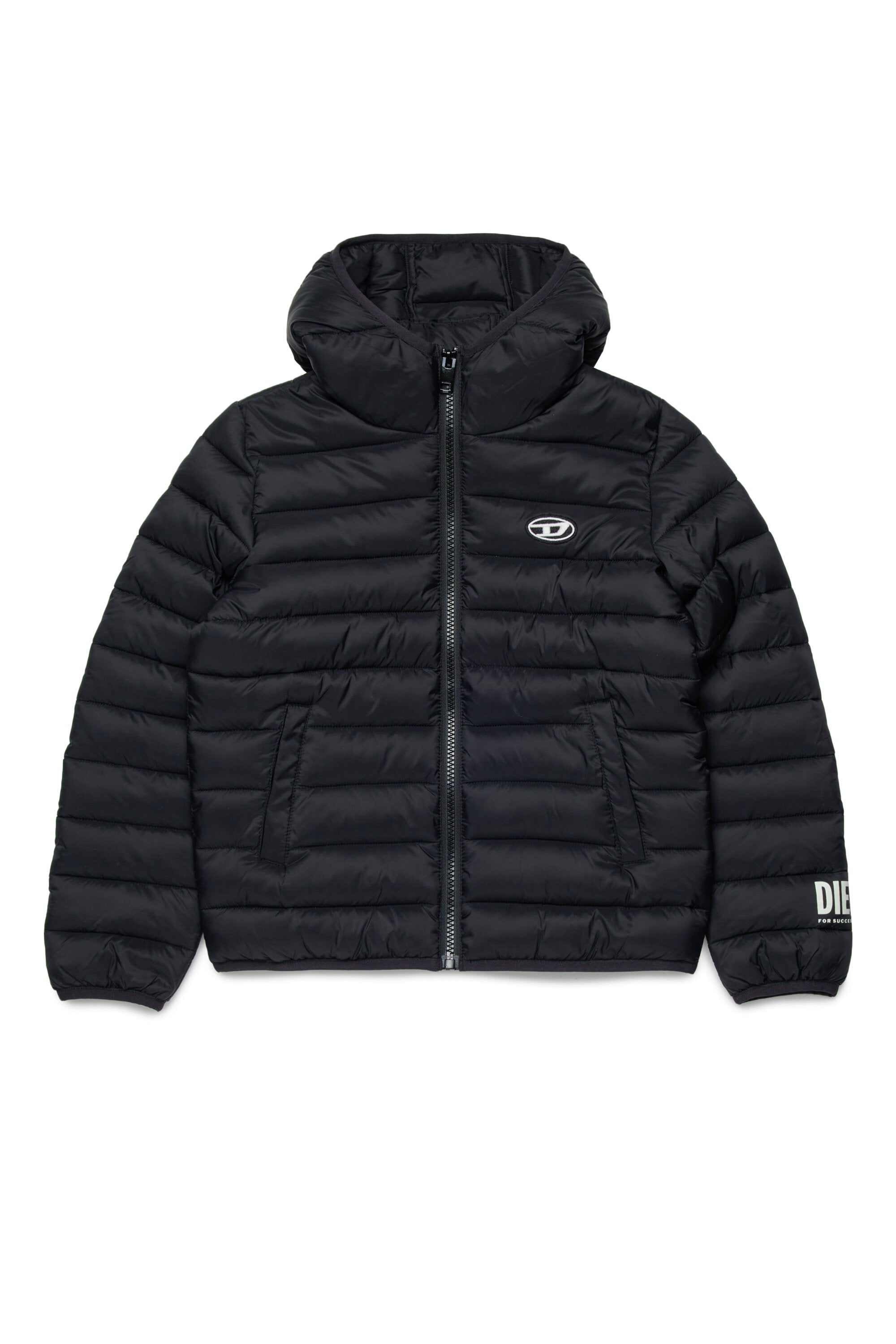 Padded jacket with printed logo