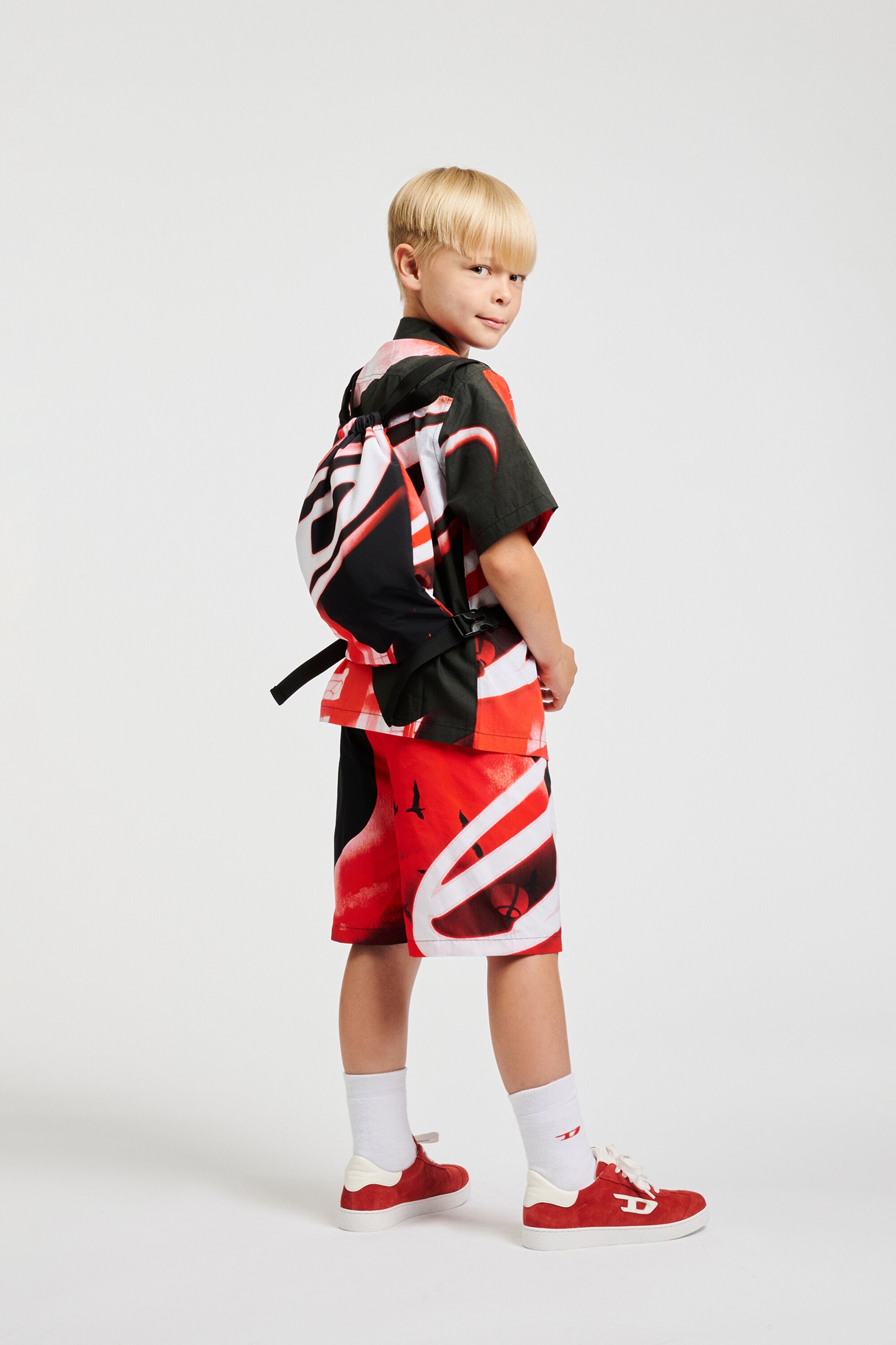 ロゴ入りボクサー水着