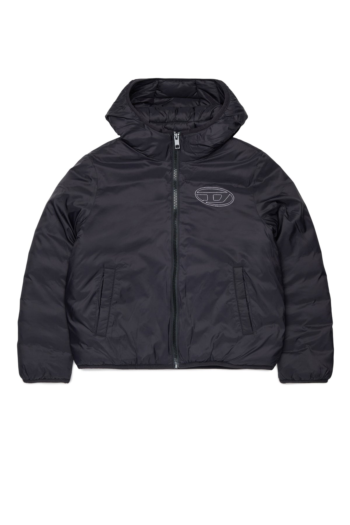 Padded jacket with printed logo