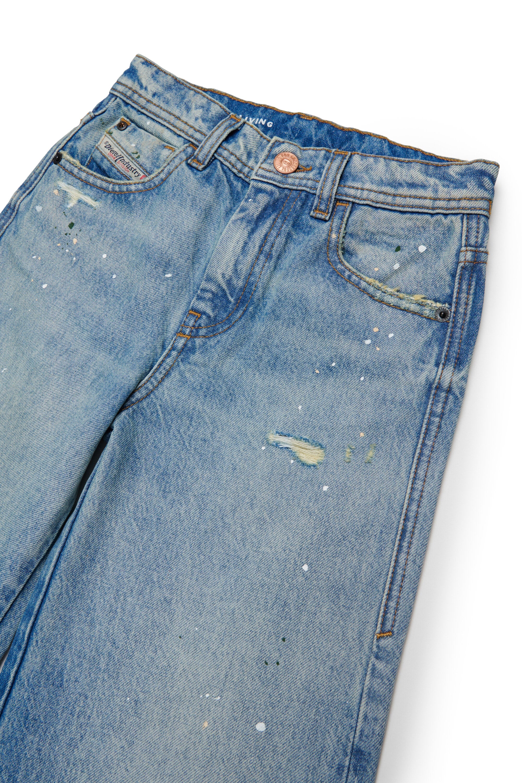 Flare fit jeans with used effect - D-Aromy
