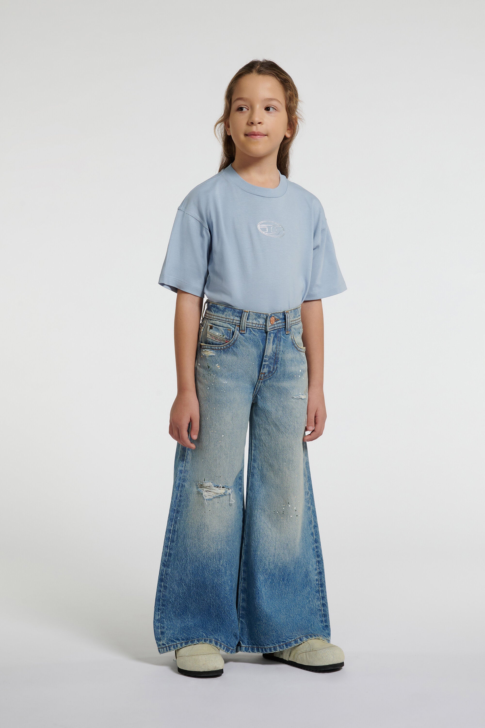 Flare fit jeans with used effect - D-Aromy