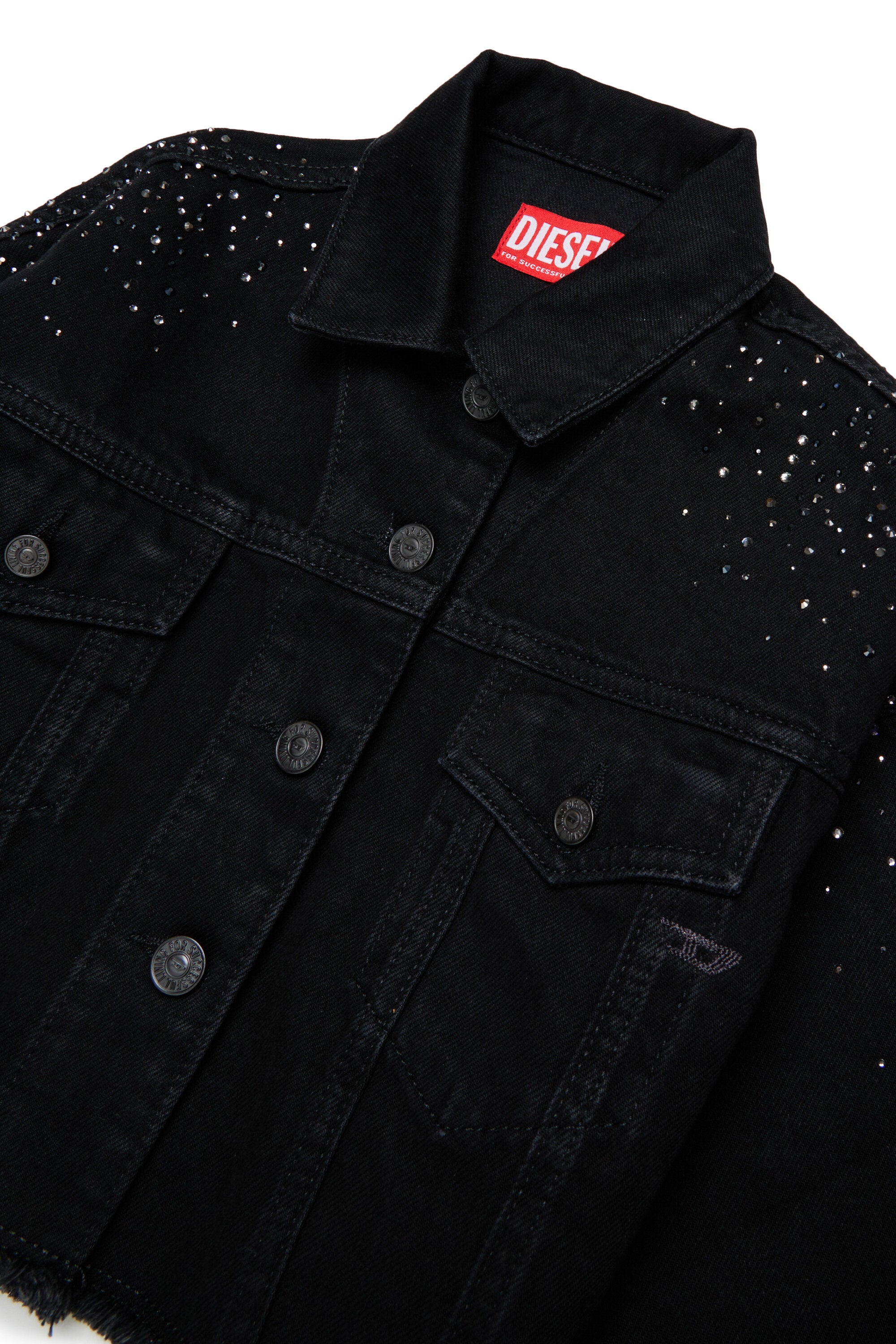 Denim jacket with appliqués