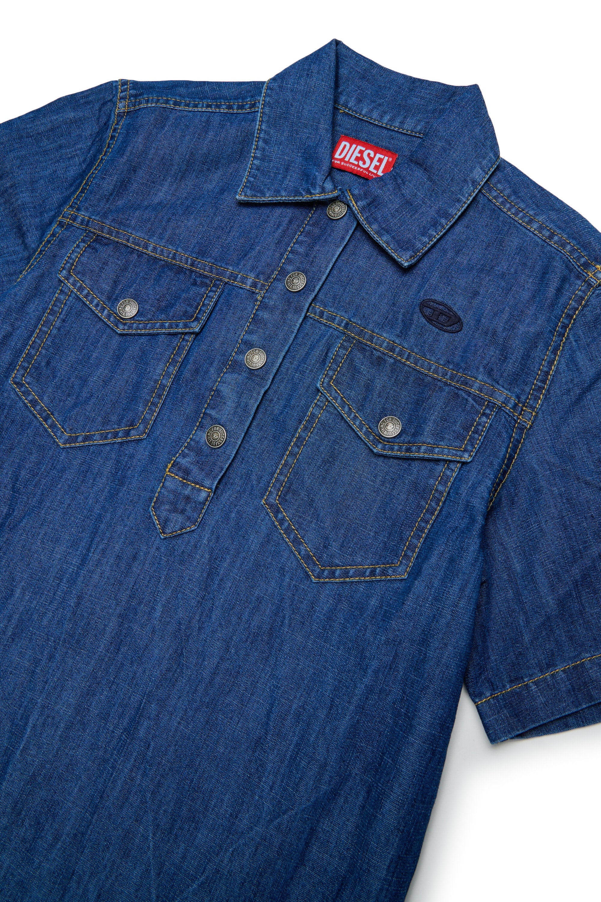 Denim dress with logo