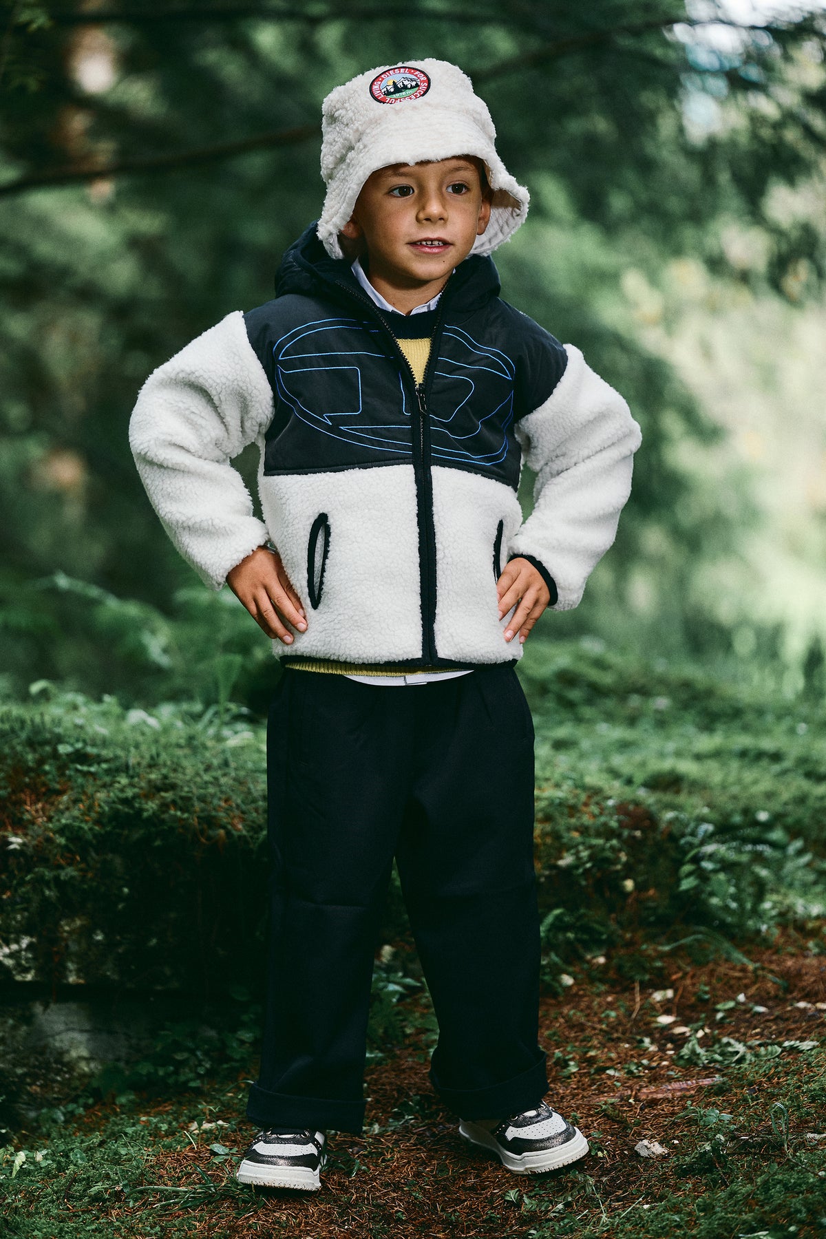 Teddy jacket with printed logo