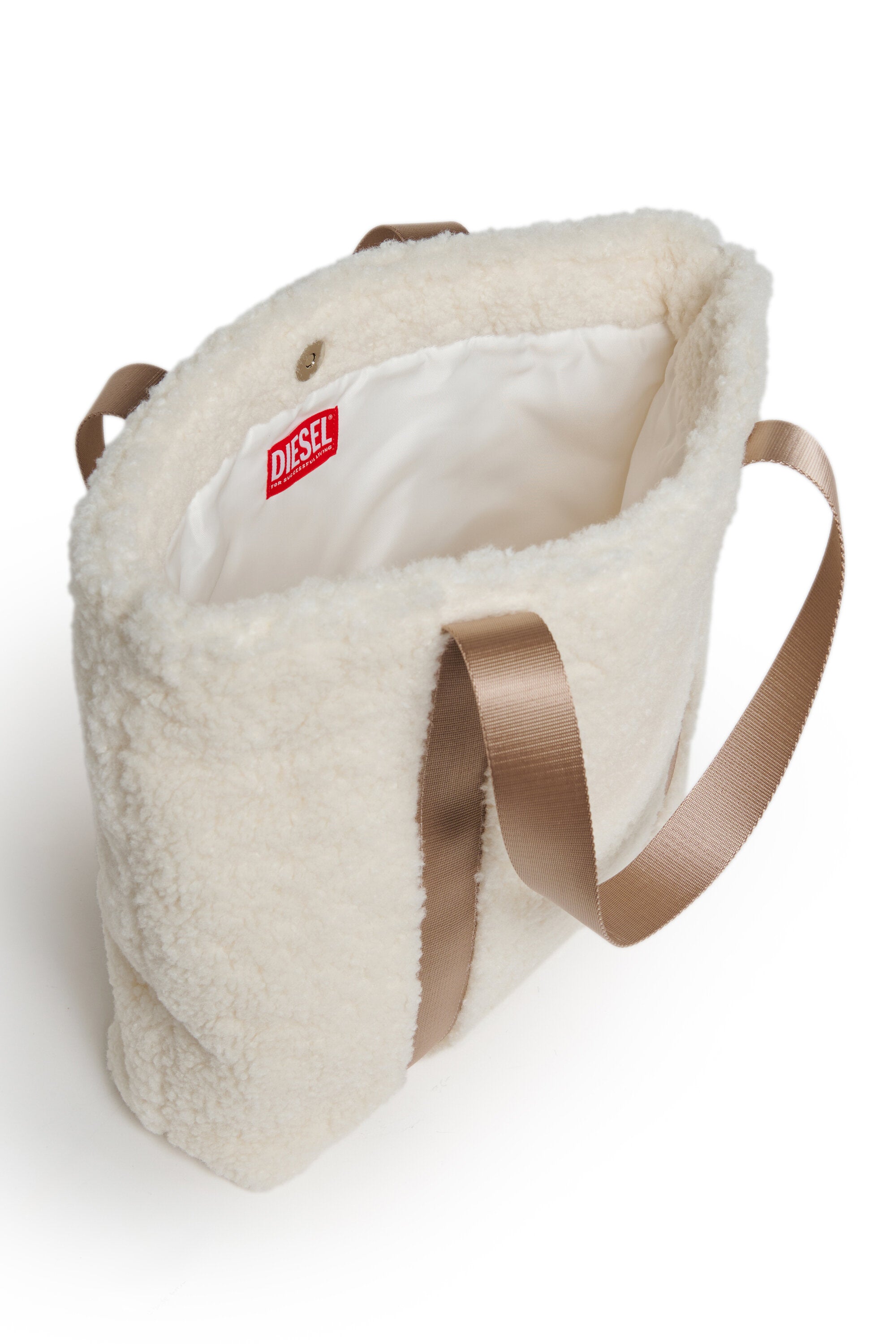 Teddy-effect bag with logo