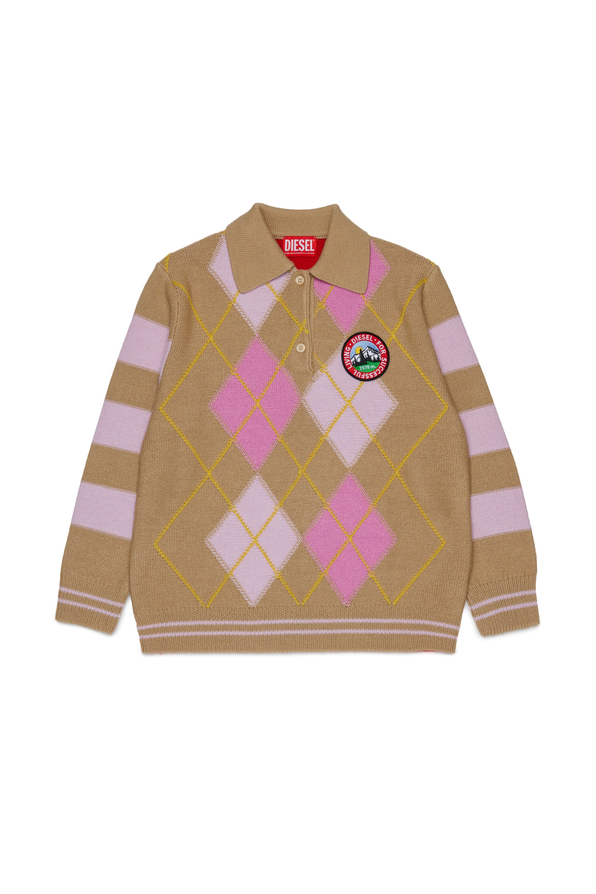 Wool blend polo shirt with logo