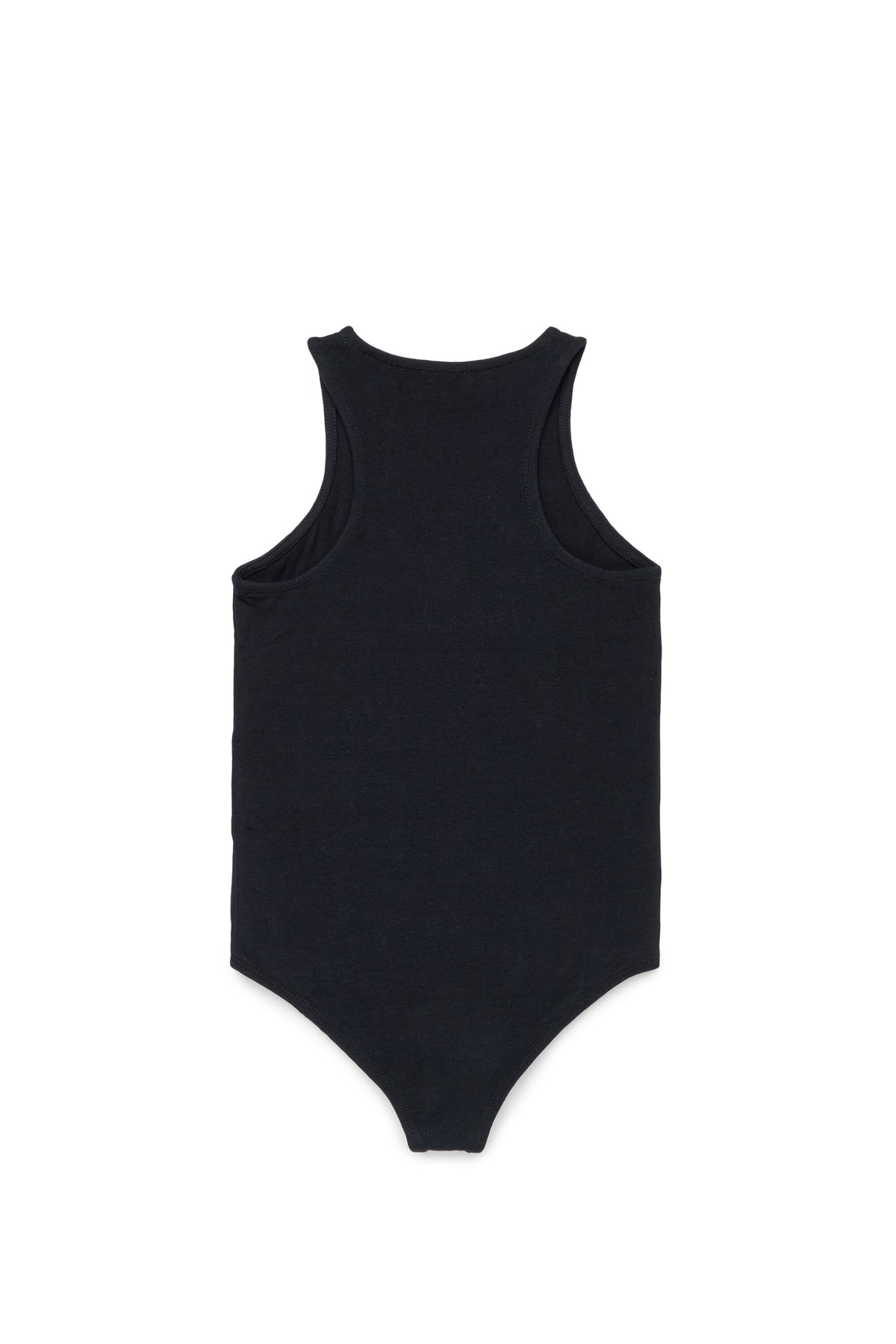 Sleeveless bodysuit with oval logo
