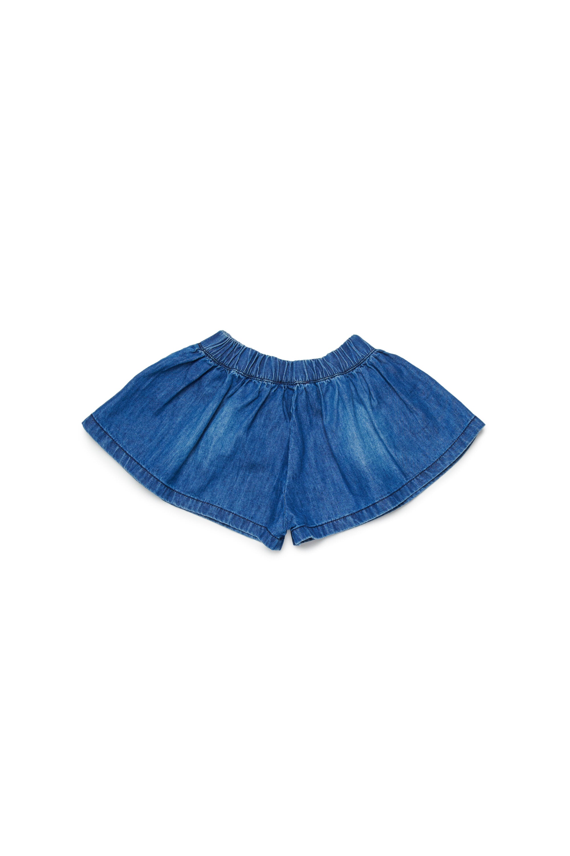 Denim shorts with printed logo