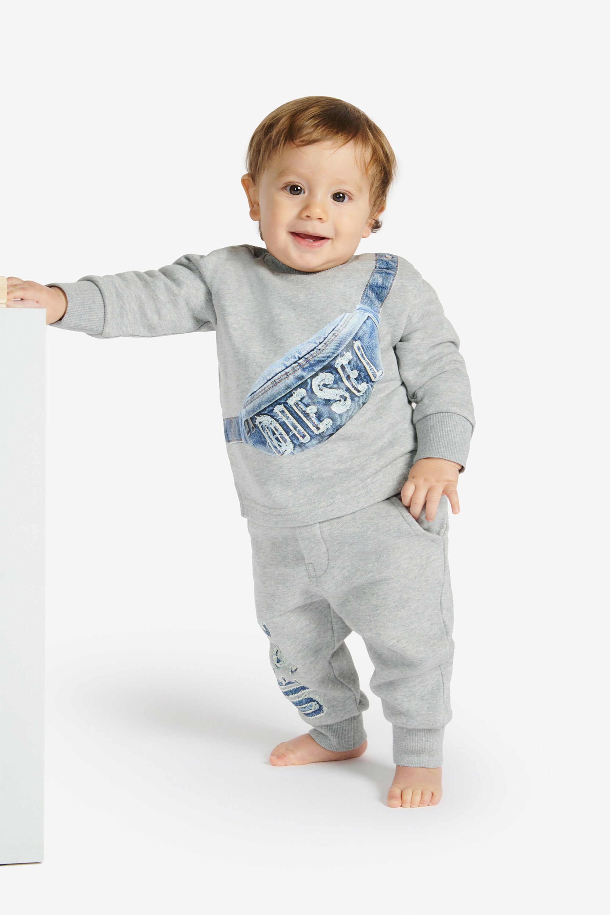 Crew-neck sweatshirt with Diesel Hip Pack graphics