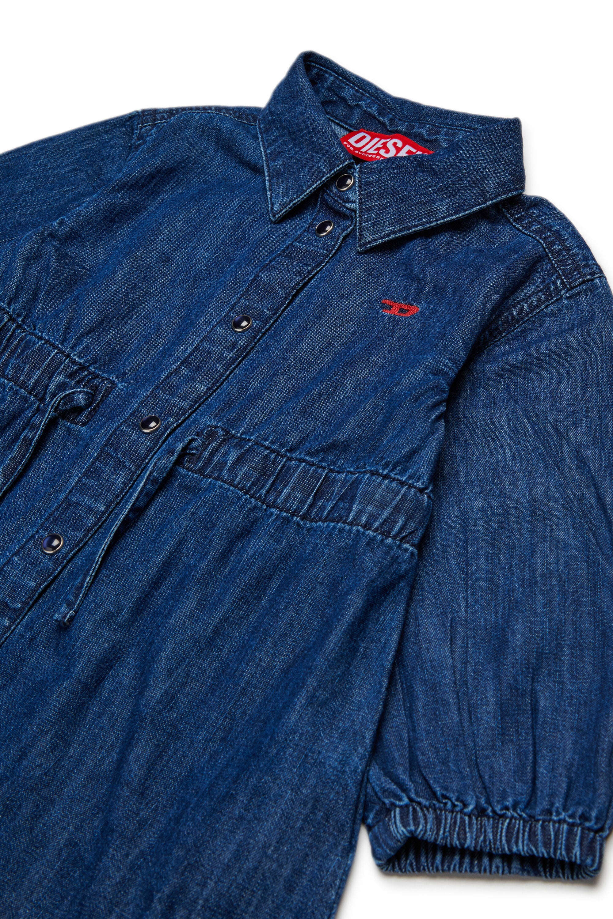 ドローストリング付き薄手デニムドレス