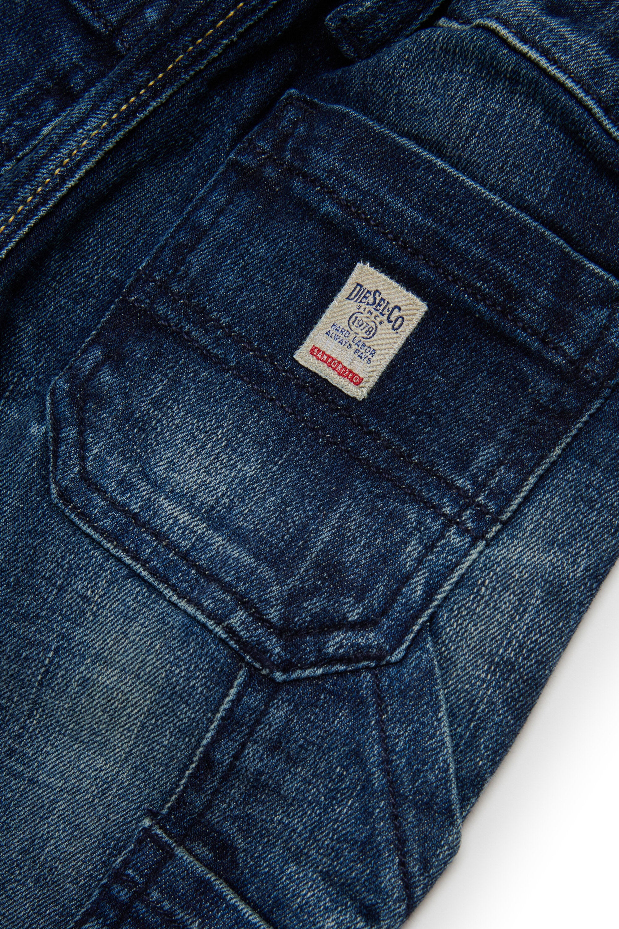 Dark blue relaxed jeans with breaks - D-Bart-B