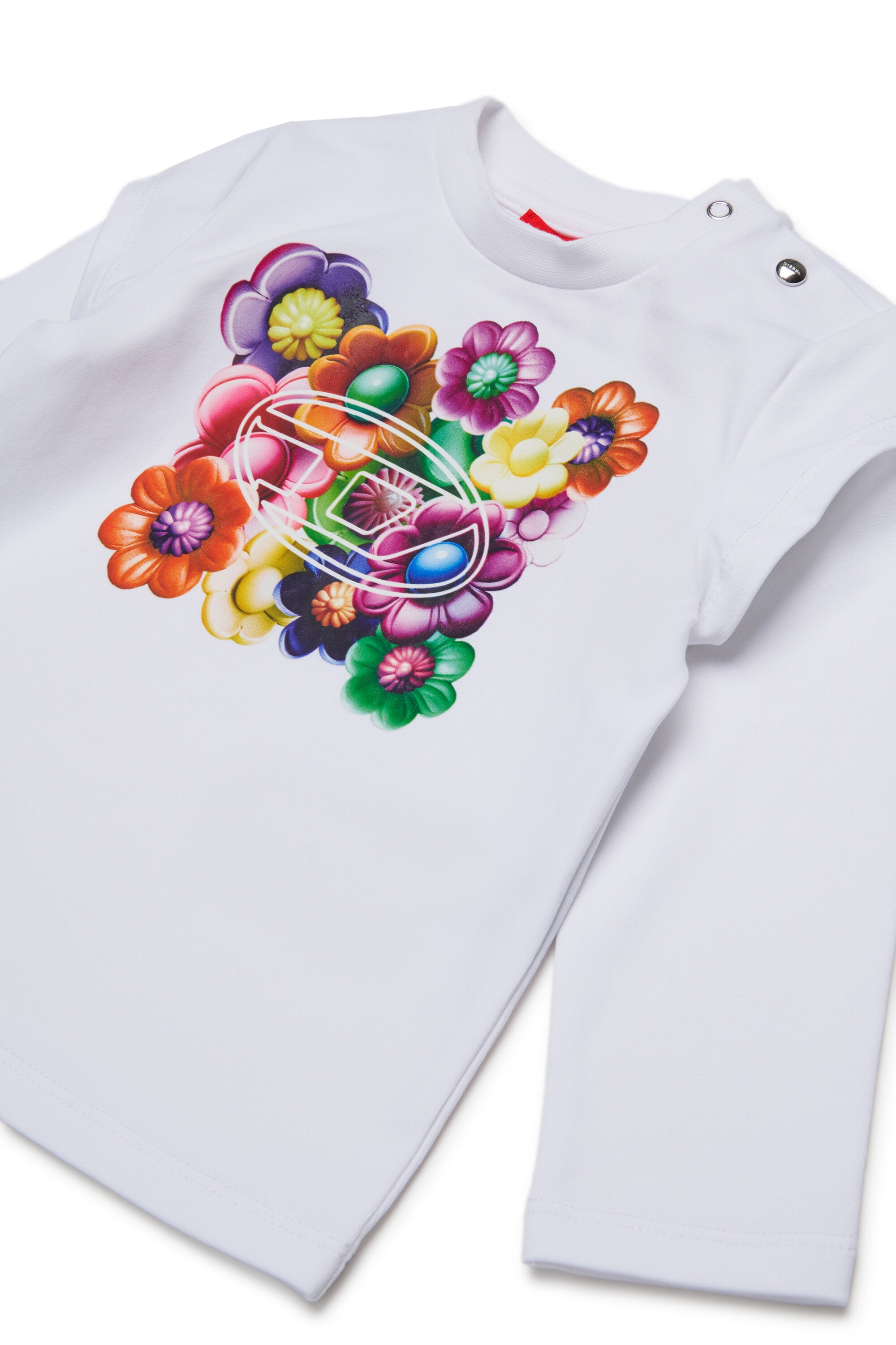 Stretch jersey T-shirt with Flower print