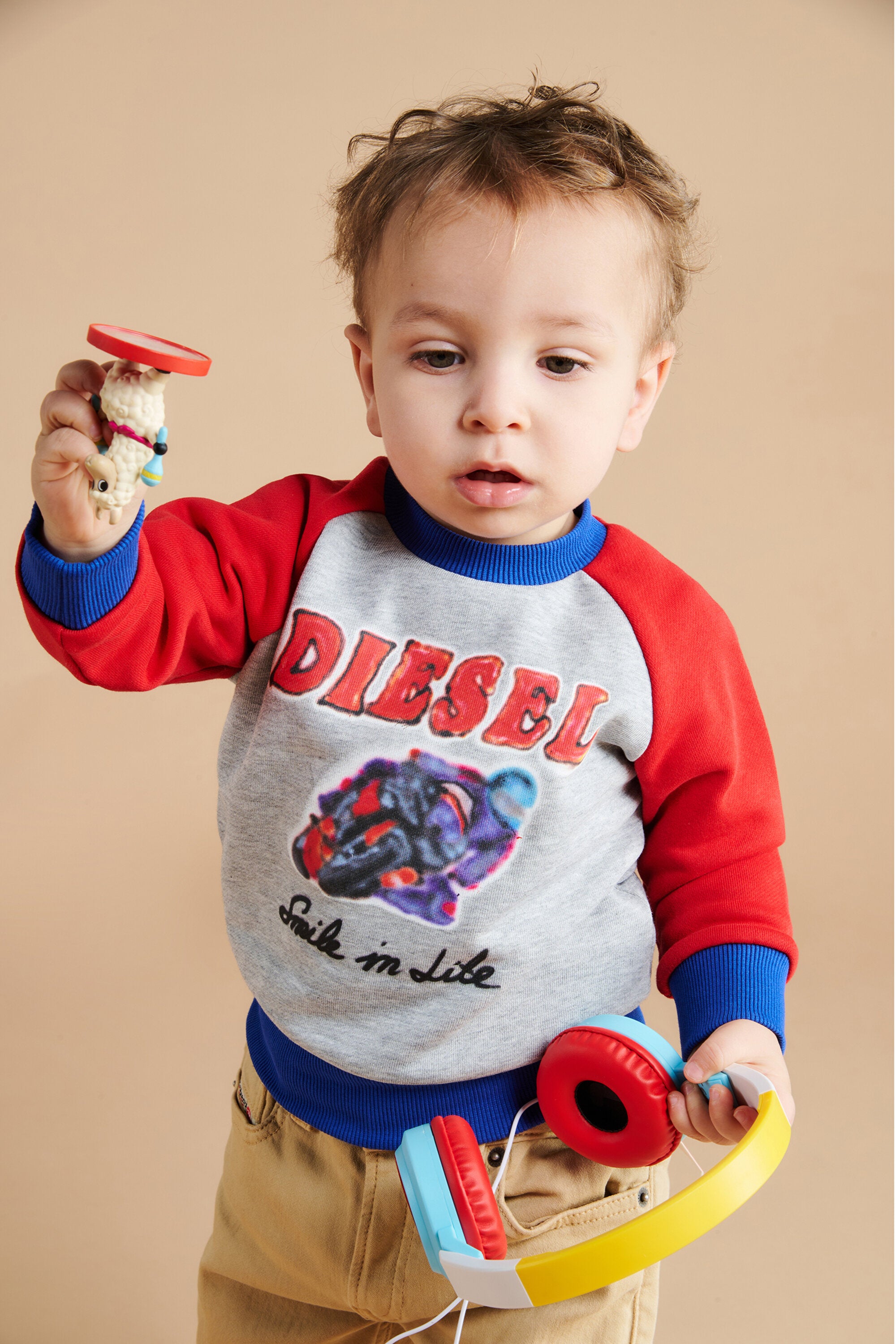 Crew-neck colorblock sweatshirt with Racing graphics