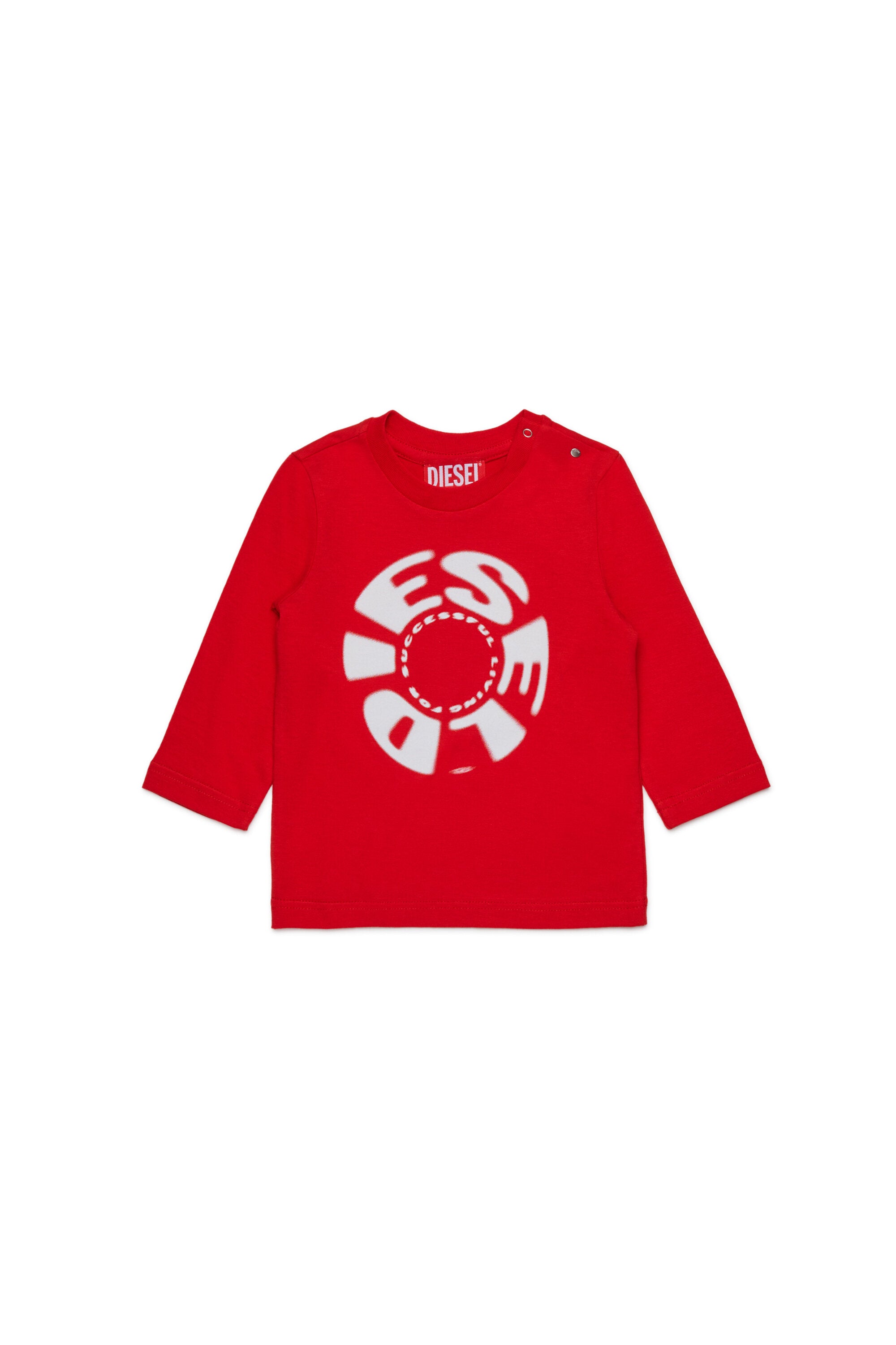 Diesel Circularプリントの長袖ジャージー素材Tシャツ